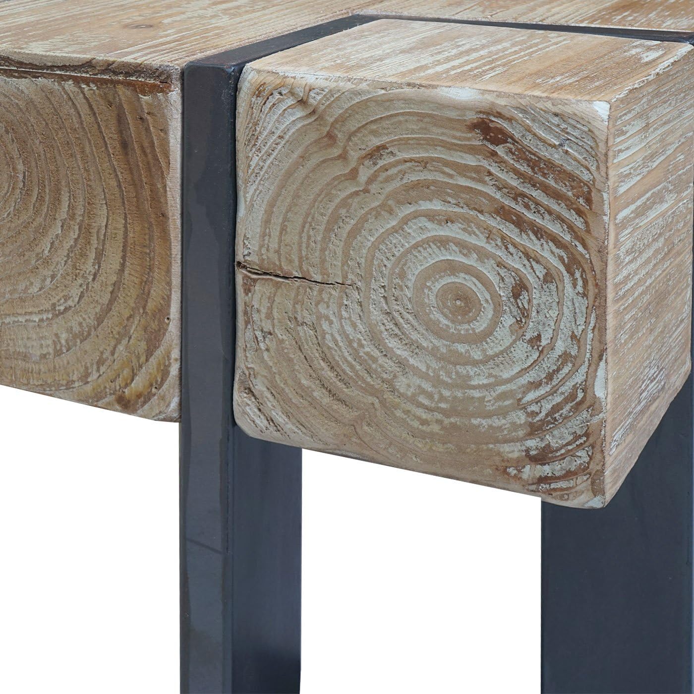 Mendler HWC-A15AM Coffee Table, Living Room Table, Fir Wood, Rustic, Solid, FSC-Certified, 70 x 70 cm, Natural Colour