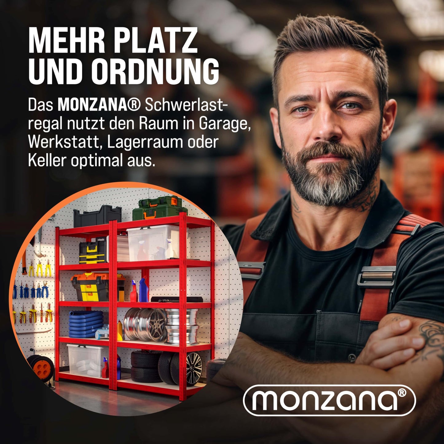 Monzana® 2 x Heavy Duty Shelving Unit 180 x 90 x 40 cm Red 1750 kg 10 MDF Panels Mounting Material Cellar Shelving Storage Shelving Metal Shelf Workshop Shelf