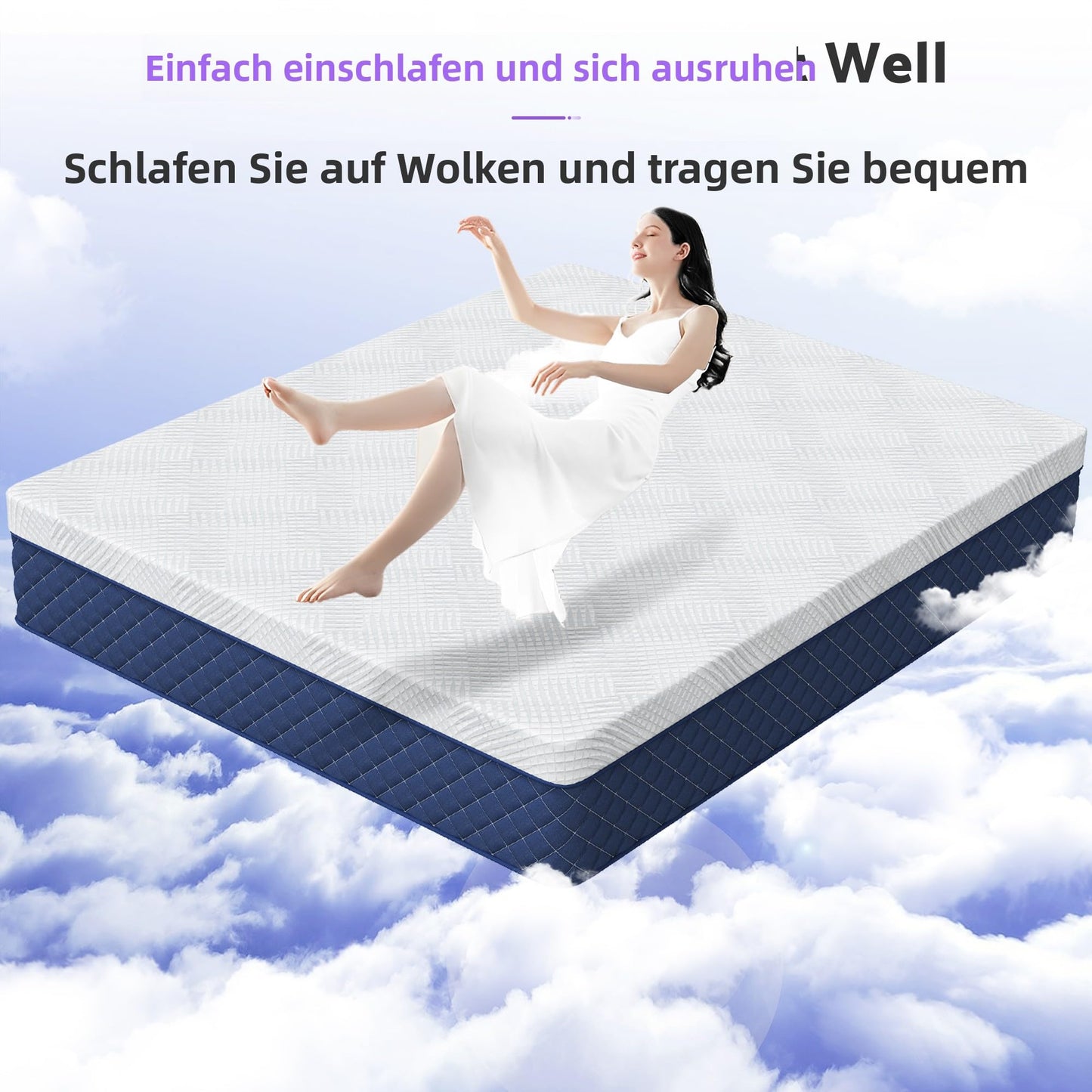 Mattress 180 x 200 cm, 30 cm Spring Mattress H3 Height 7-Zone Orthopaedic Pocket Spring Mattress with Comfort Memory Foam Layer, Oeko-Tex Certified, 101 Nights Trial Sleep