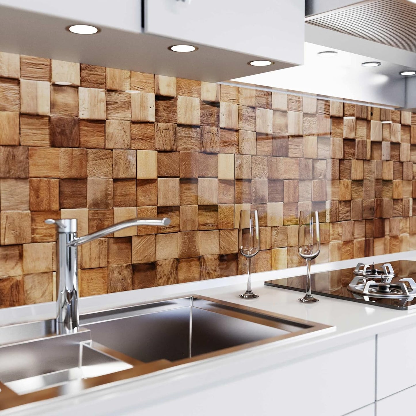 danario Self-Adhesive Kitchen Splashback, Matt, Kitchen Splash Guard, Reinforced Polyethylene Terephthalate (PET) Film, 0.37 mm, Concrete, 60 x 60 cm