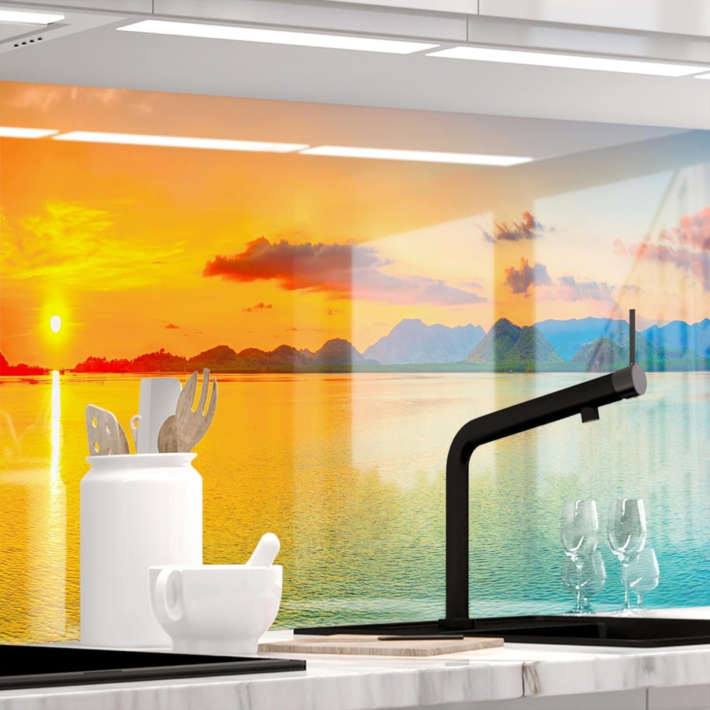 Stickerprofis Kitchen Splashback, Matte, Self-Adhesive, Pure White, 1.8 mm, Hard Plastic, for All Surfaces, Splash Guard, Premium, 60 x 280 cm