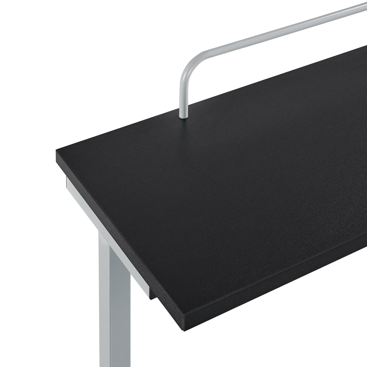 Yaheetech Desk with Printer Shelf Computer Desk Black PC Table with 4 Wheels 80 x 50 x 132 cm