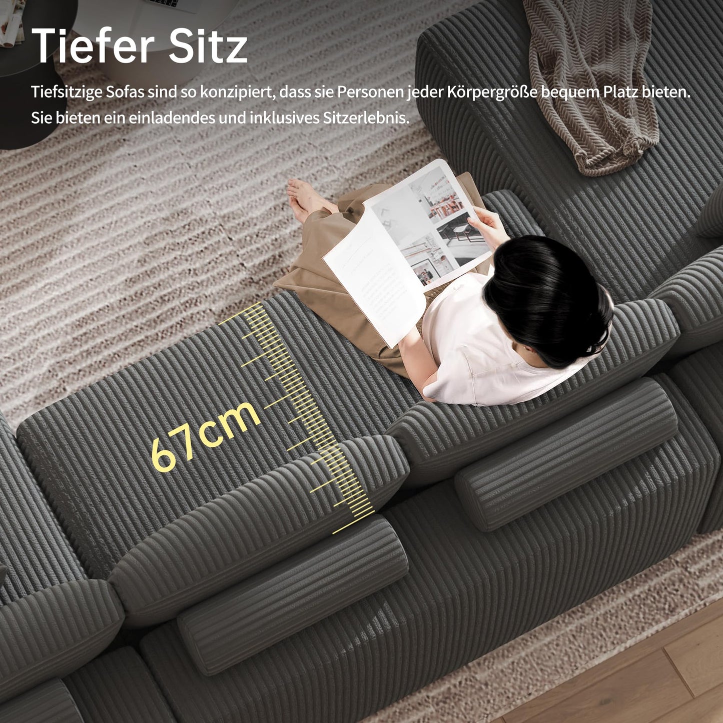 DURASPACE Cloud Sectional Sofas  (Grey)