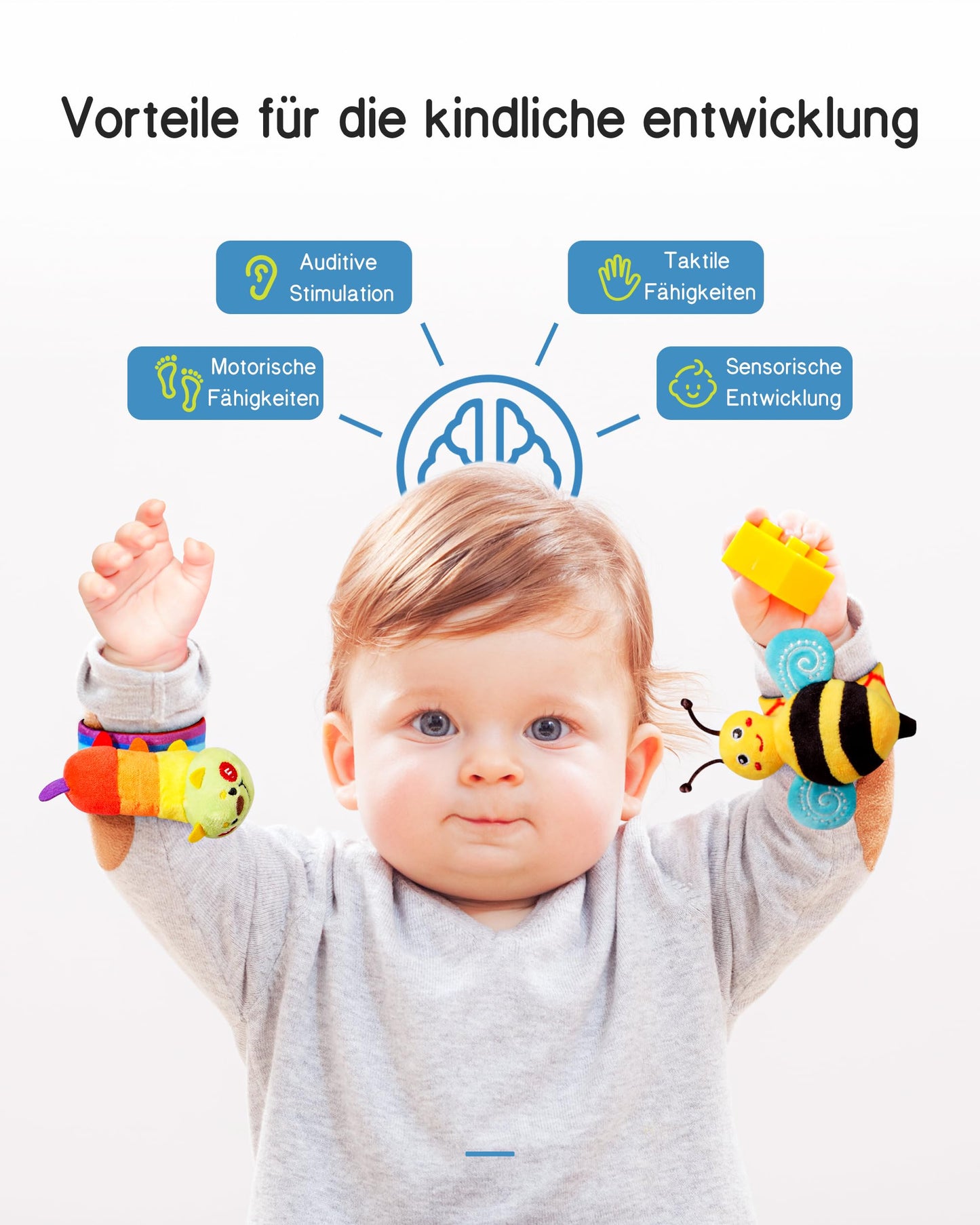 Infinno Wrist Rattle Socks and Foot Finder Baby Toy, Baby Toy, Educational Toy for Newborn Boys and Girls, 0-12 Months Baby Gifts for Baby Shower, Baby Birthday