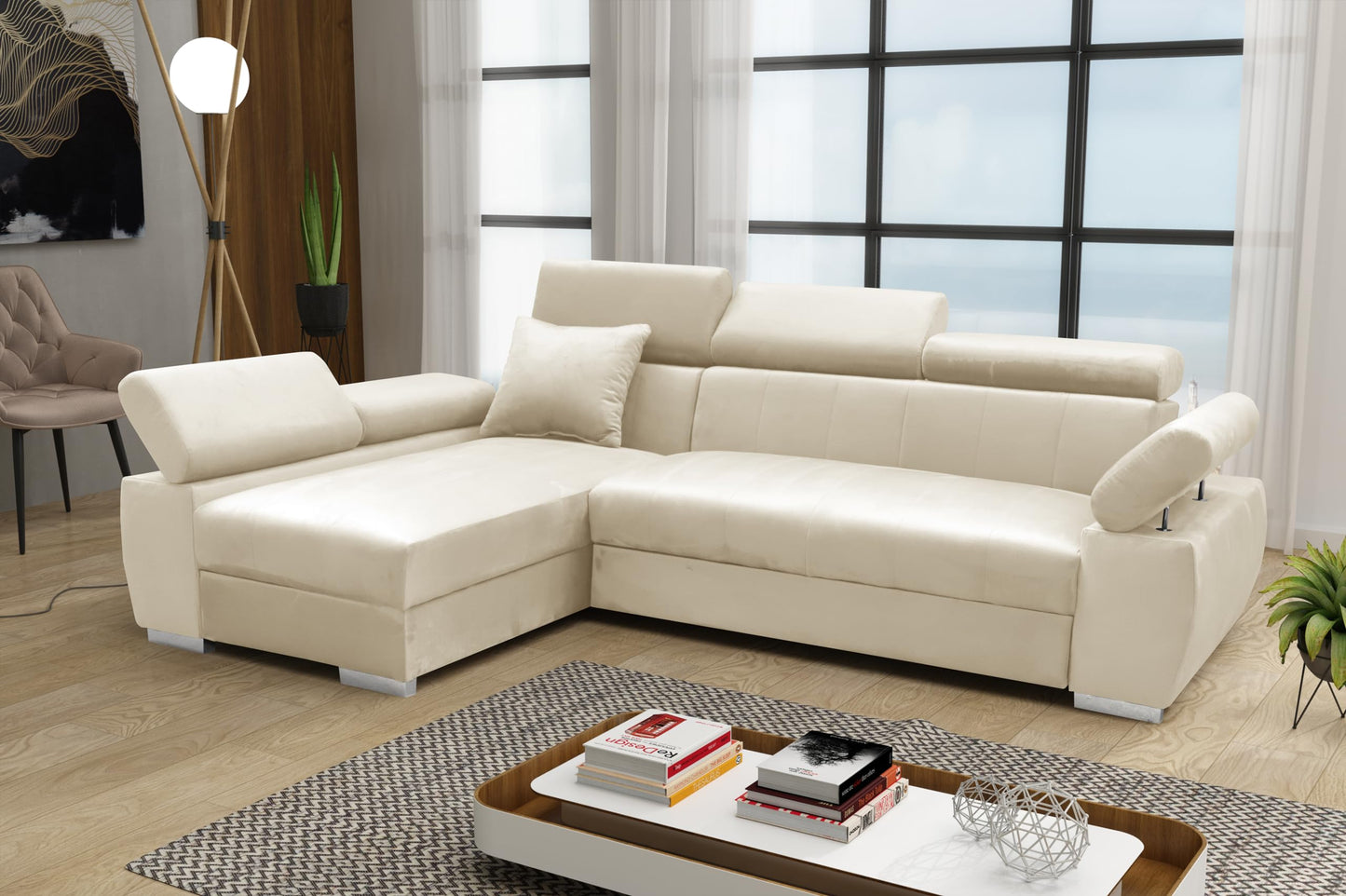MEBLE-LUX - Ecksofa mit Schlaffunktion