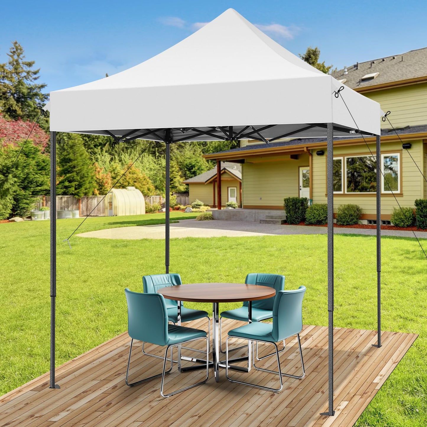 Tooluck Folding Gazebo, 3 x 4.5 m, Waterproof, Stable, Outdoor, Garden Party Tent, UV Protection 50+, with 4 Side Panels, Grey