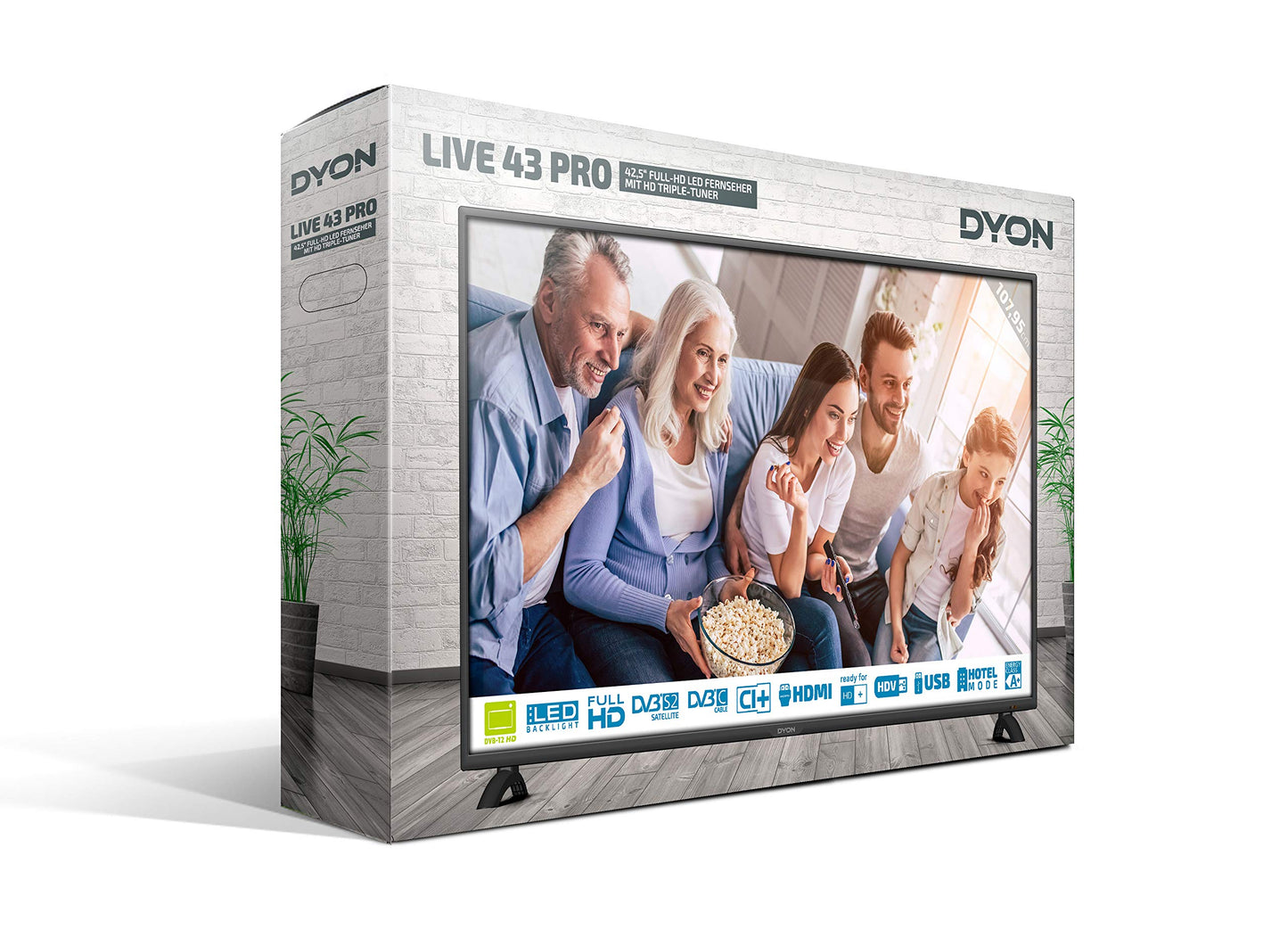 DYON Movie Smart 43 VX TV, 43 inches (108 cm), Full HD Smart TV, HD Triple Tuner (DVB-C/-S2/-T2), App Store, Prime Video, Netflix, YouTube, DAZN, Disney+ (Model 2023)