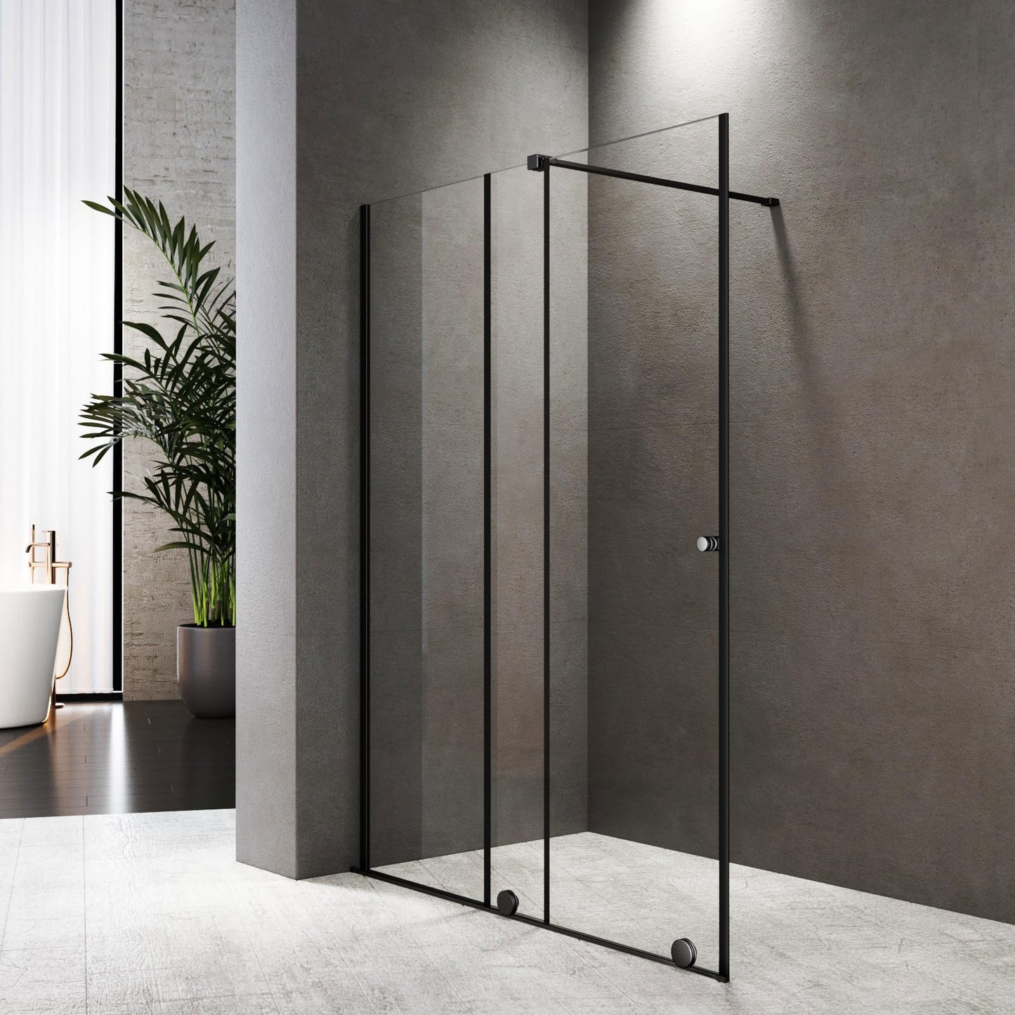 Shower Screen Walk in Shower Screen 120 x 185 cm Swing Doors Shower Enclosure with Fixed Part and Corner Shelves Revolving Door Swing Door Shower Cubicle 6 mm Nano Safety Glass Glass