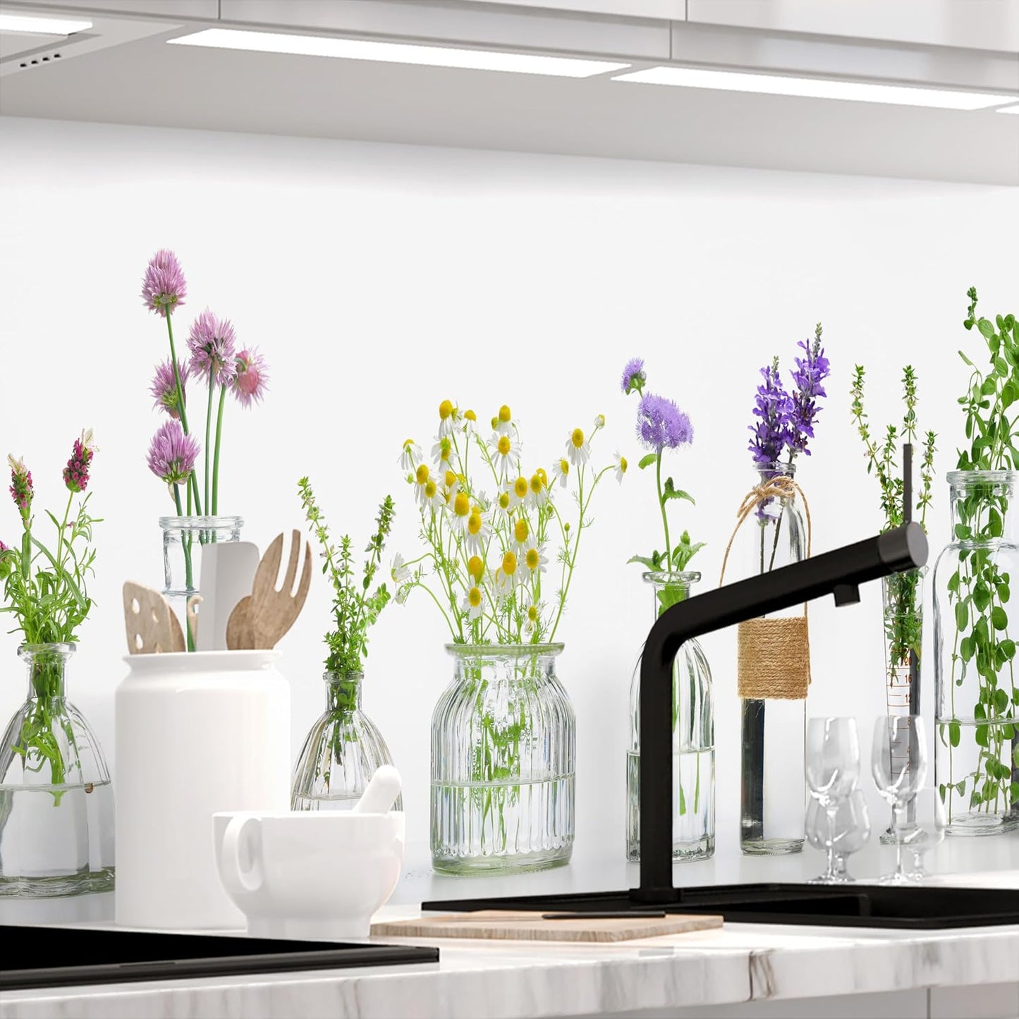 StickerProfis Kitchen Backsplash, Self-Adhesive, 1.5 mm, Stiffened, for All Surfaces, Hard PET (polyethylene terephthalate) Material