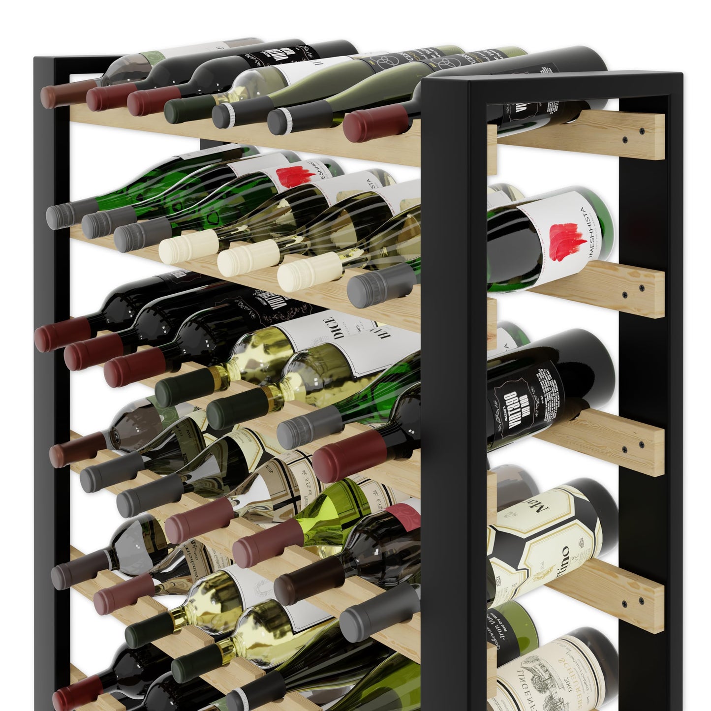 Lenmar RW Series Wooden Wine Rack for Bottles, Loft, Bottles, Wine, Bottle Rack, Cellar Rack, Shelves, Bottle Holder, Wine Stand, etc. (Loft 135, 204 x 104 x 27, 135 Bottles)