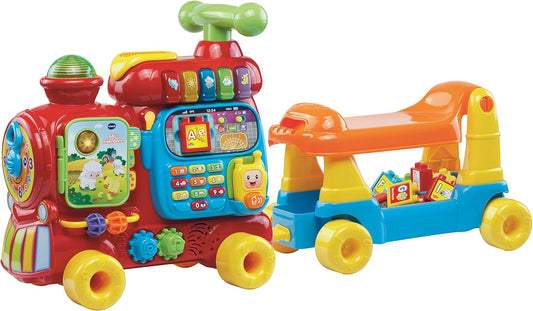 VTech Baby ABC Railway - Ride-on Vehicle, Pull or Walker and Play Board with Numbers, Letters, Colours, Animals and Music - For Children Aged 12-36 Months
