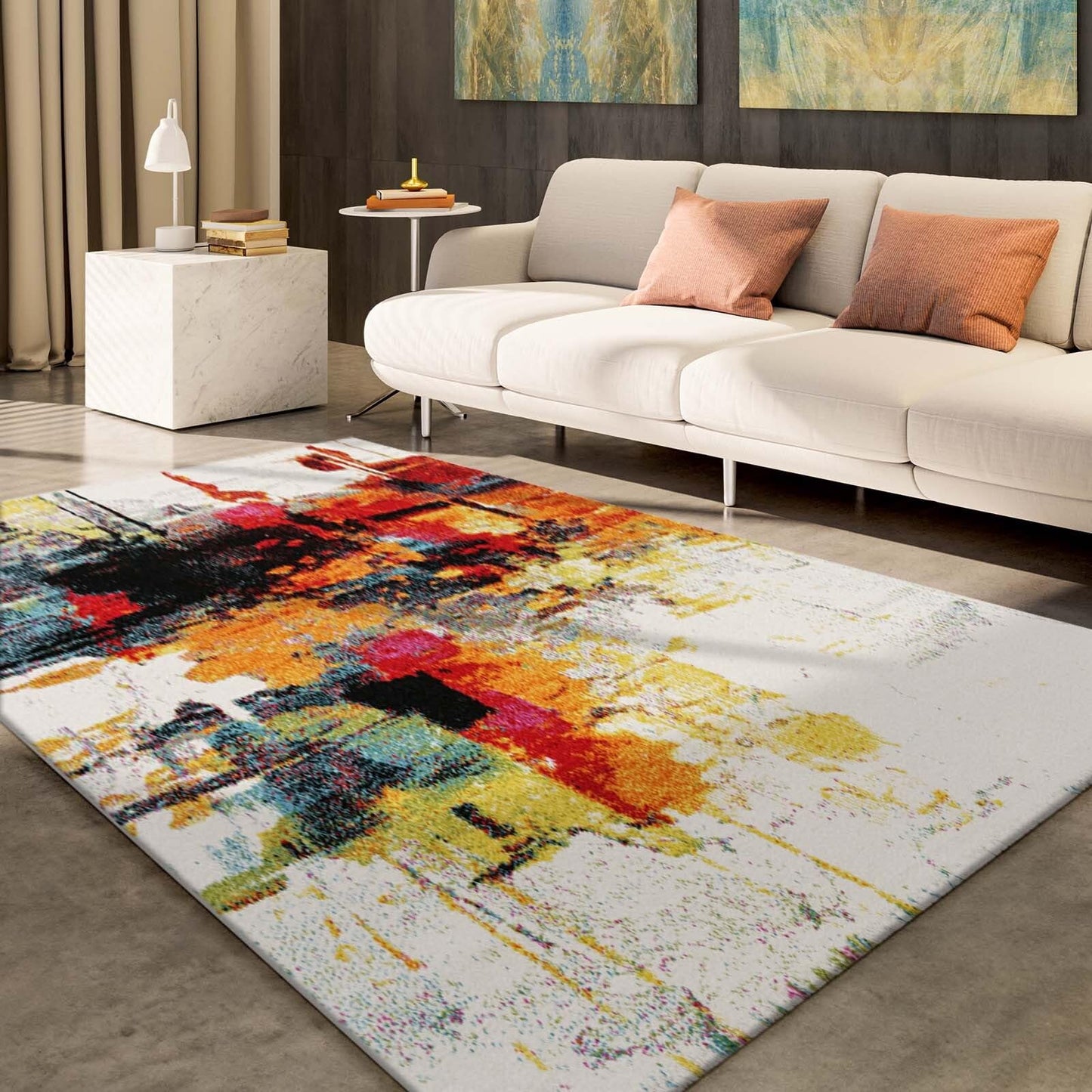 Taracarpet Moderner Designer Kurzflor Teppich bunt Multi fürs Wohnzimmer Schlafzimmer und Kinderzimmer Vision Graffiti 120x170 cm