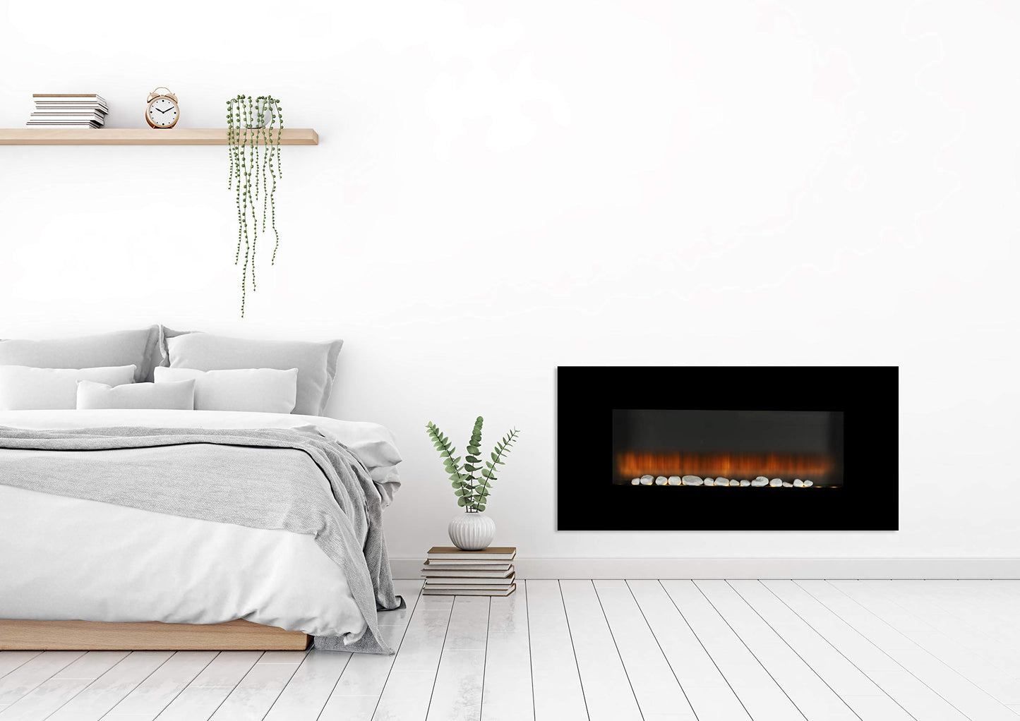 alpina Lucerne Electric Fireplace - Electric Fireplace with Heating 1800-2000W - Electric Fireplace with Thermostat Heating - LED Fireplace with Realistic Flame Effect - Compact Fireplace Freestanding