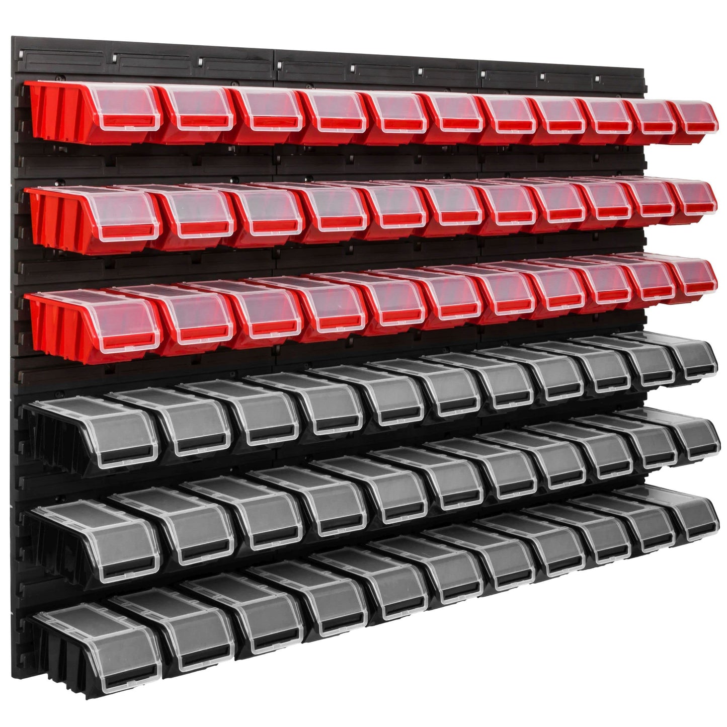Storage System Workshop Shelving | 117 x 78 cm | Pack of 66 | Wall Shelf with Stacking Boxes - Wall Plates Extra Strong Chute Shelf Warehouse Hole Wall Storage Shelf Garage Shelf (3)