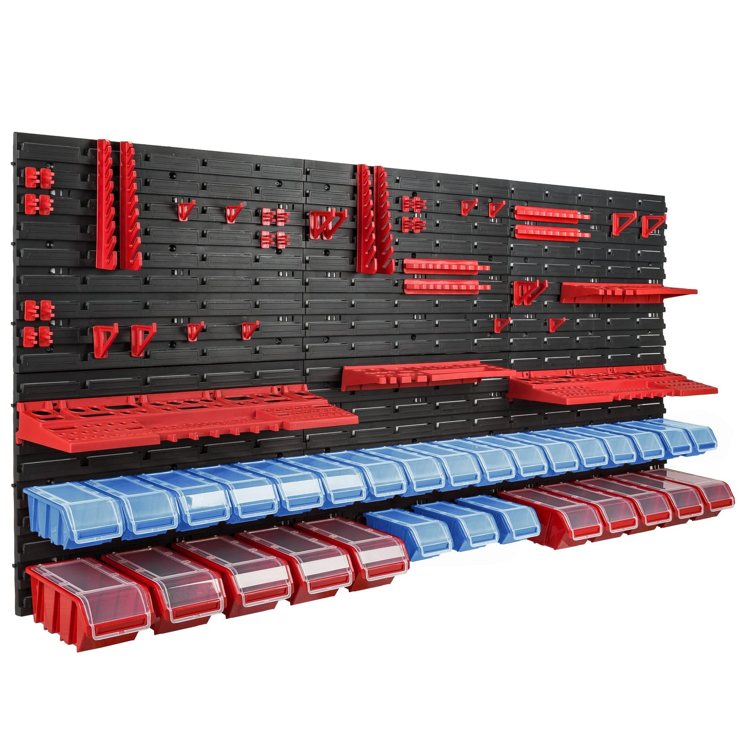 botle 178 x 78 cm Wall Shelf 30 Storage Boxes Lid Tool Holder Stacking Boxes Workbench