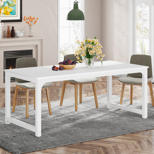 Tribesigns 160 x 80 cm Esstisch, industrieller Küchentisch für 4-6 Personen, rechteckiger Esstisch für Esszimmer, Küche, Wohnzimmer, mit robusten Metallbeinen (Rustikales Braun)