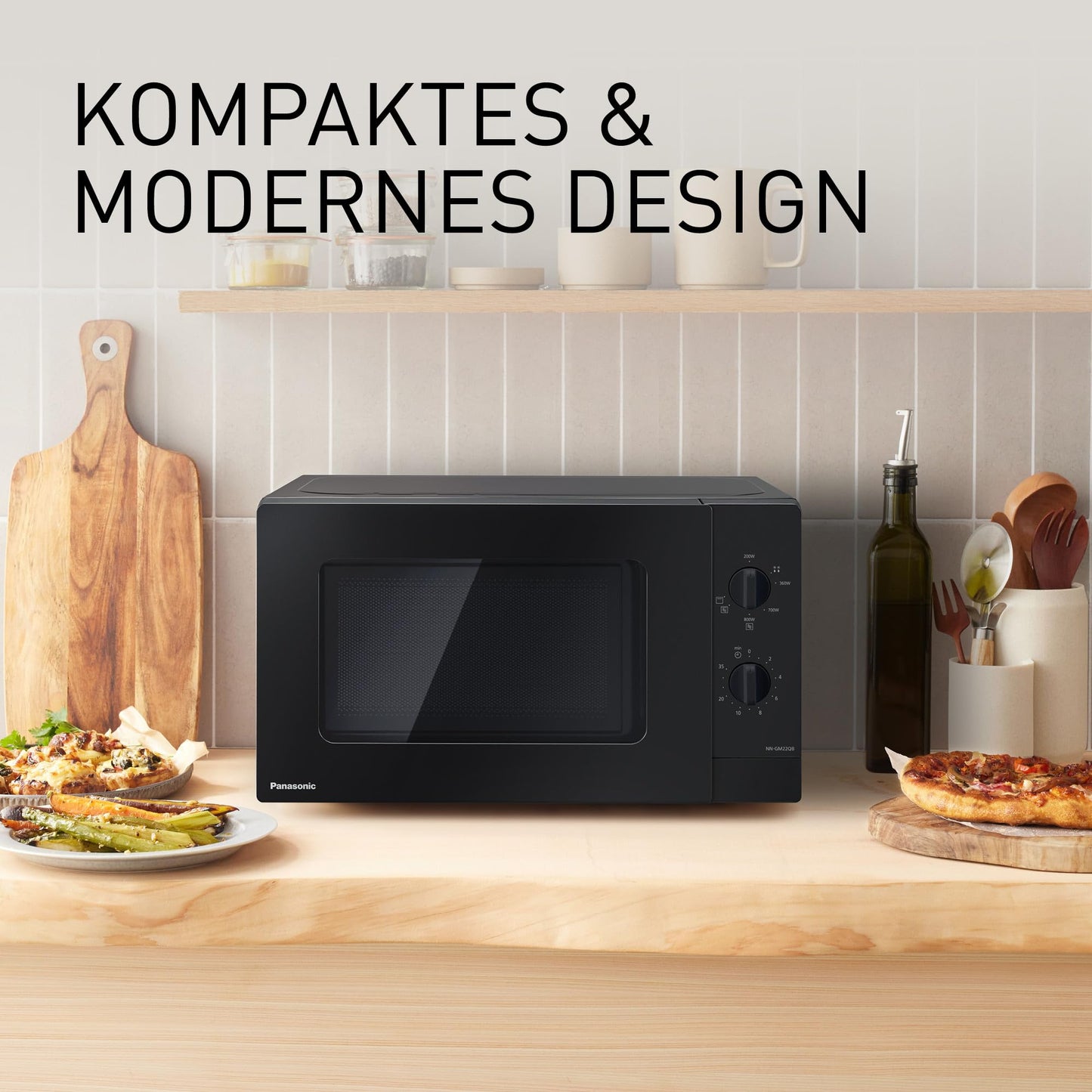 Panasonic NN-ST21QWEPG 20L Solo Microwave with Turntable, 800W, Automatic Defrost, 11 Automatic Programmes, LED Display, 5 Power Levels, Digital Timer, White