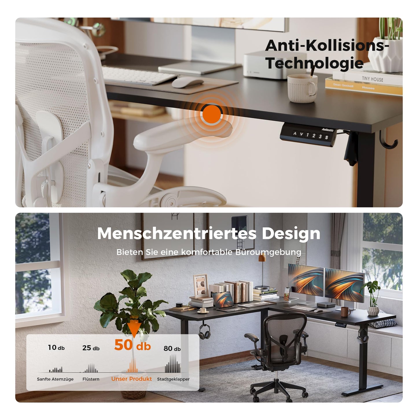 Agilestic L-Shaped Height-Adjustable Desk, 160 x 140 cm Desk, Height Adjustable, Electric, Corner Desk, Ergonomic Standing Seat Table, Computer Desk, White