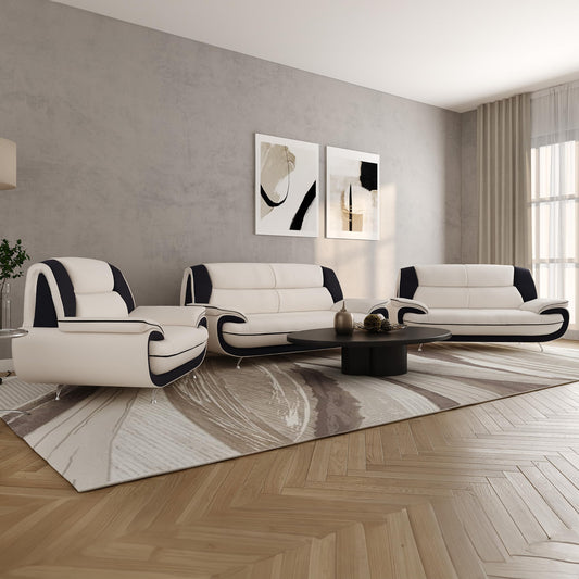 Sofa Set 3-2-1 for Living Room - Comfortable Couch Set with 3-Seater, 2-Seater & Armchair - Elegant Sofa Set with Fabric Cover - Without Sleep Function - Comfortable Padding - Modern Design