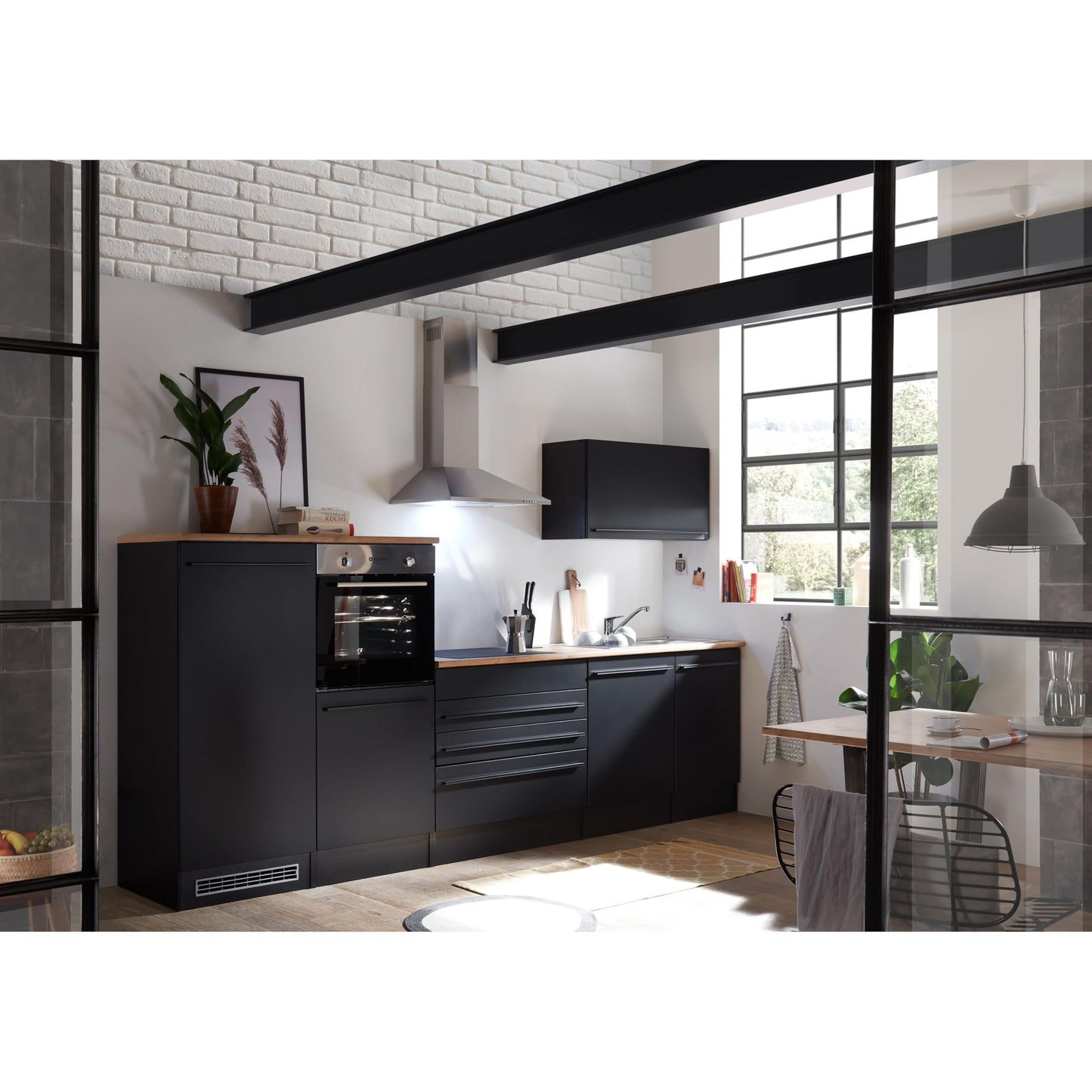 Jazz 84-129-18 Kitchen Unit without Appliances Approx. 320 x 200 x 60 cm Black