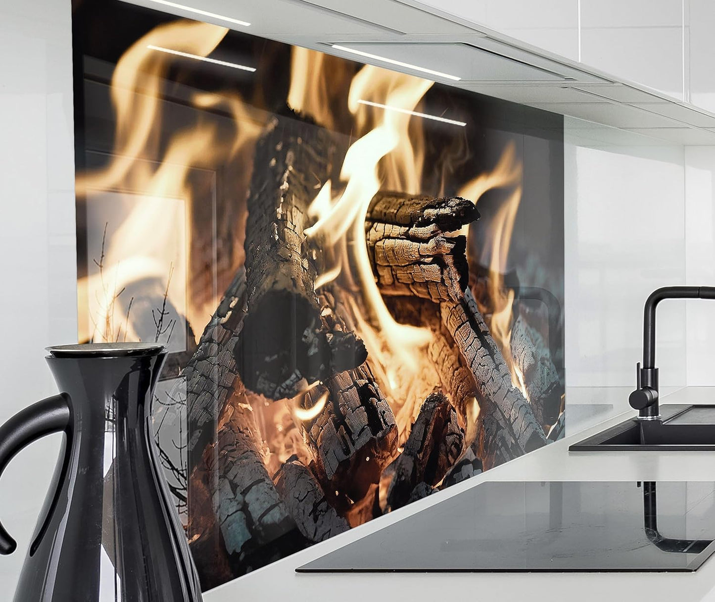 timalo Stove Splash Guard Wall Sink, Kitchen Back Wall Glass Look Acrylic Glass 2 mm Glass Back Wall Acrylic Glass Kitchen Panels Back Wall Protection Plate 60 x 40 cm Herbs Spices Text Guten Appetit