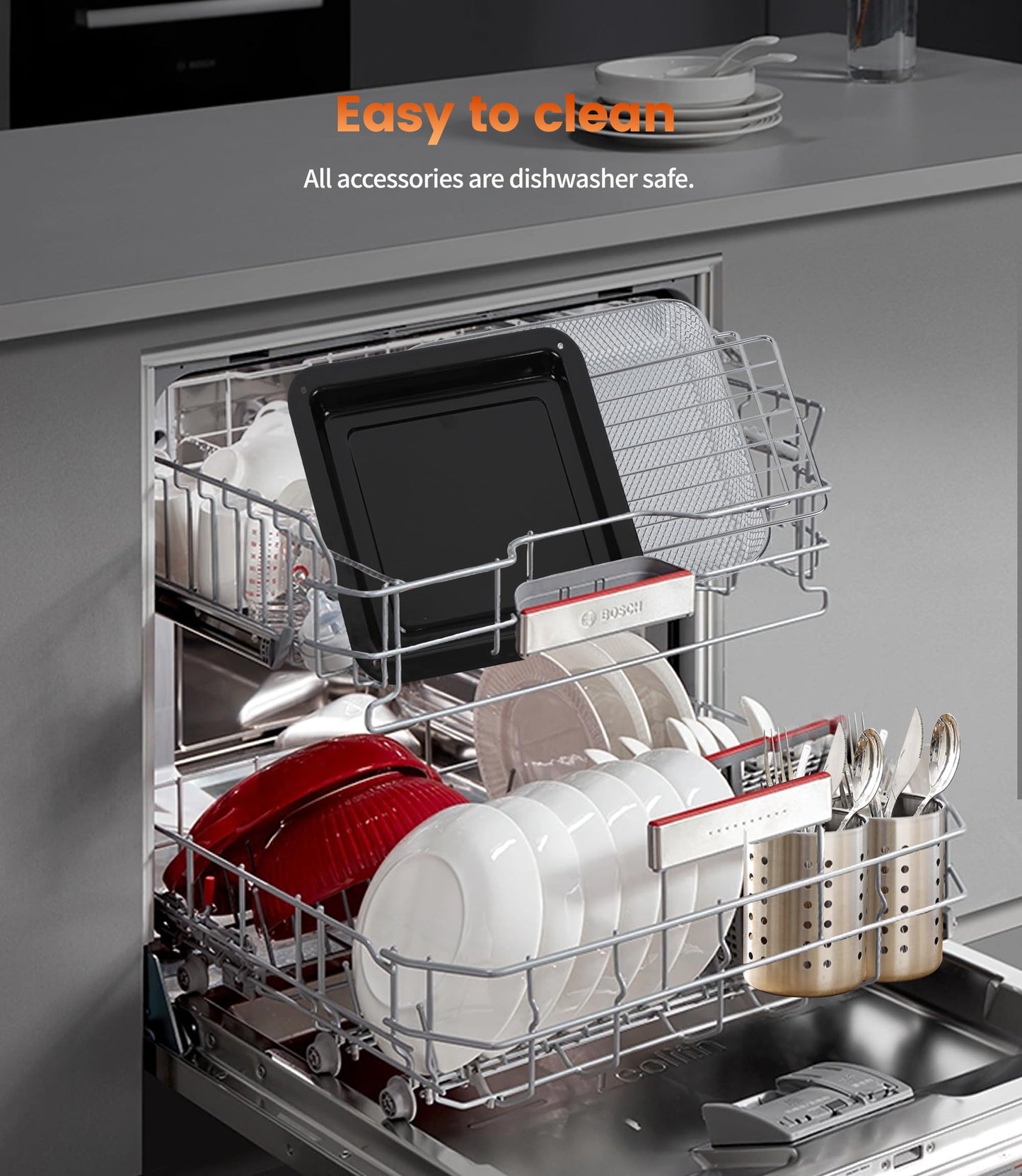 Dual Zone Hot Air Fryer, 23 L Hot Air Fryer, XXL Oven 1800 W with LED Touch Screen, 15 Programmes, with Recipe Book, 11 Accessories