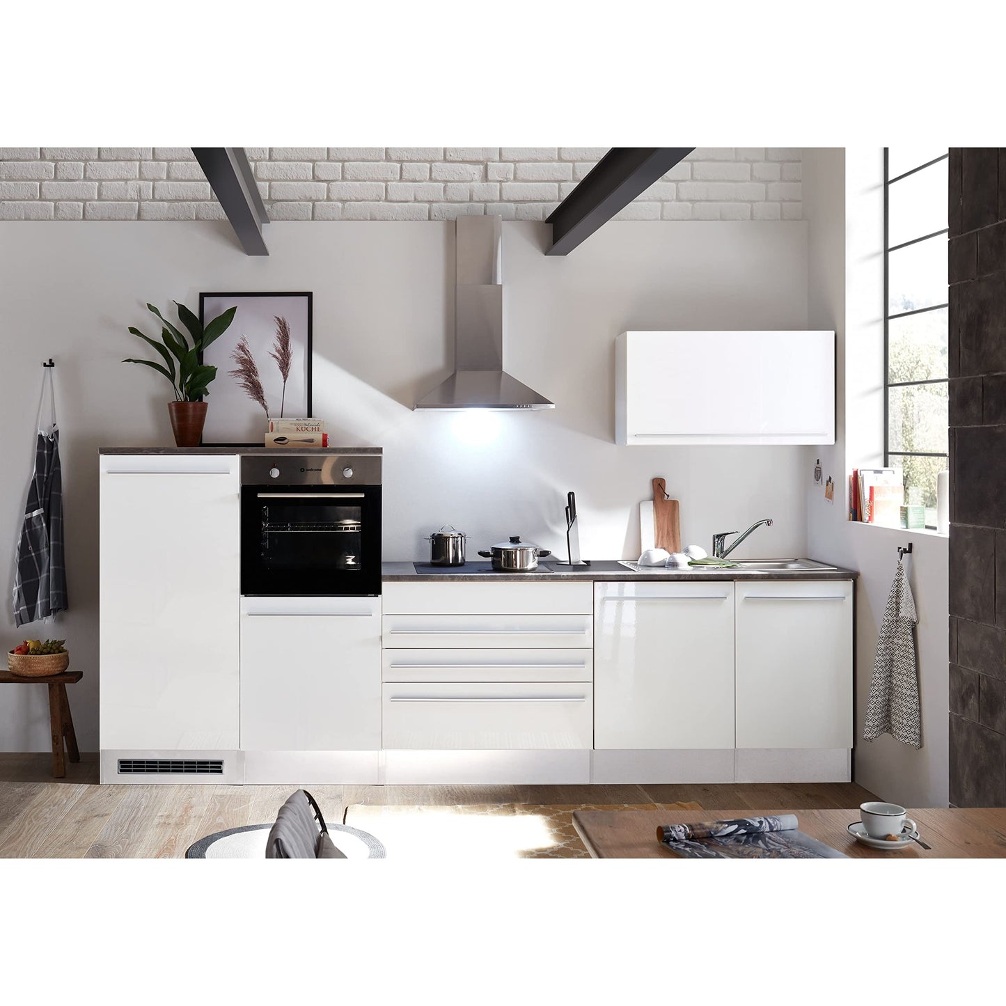 Jazz 84-129-18 Kitchen Unit without Appliances Approx. 320 x 200 x 60 cm Black