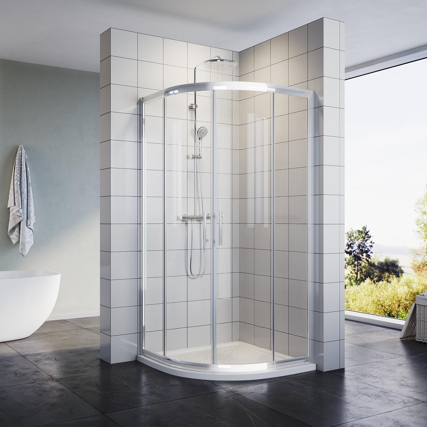 Quadrant Shower Cubicle Radius 550