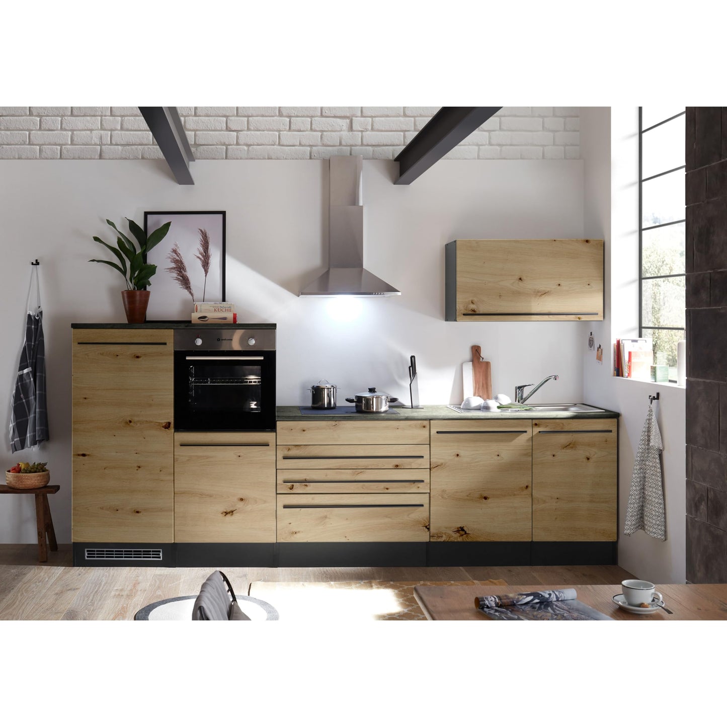 Jazz 84-129-18 Kitchen Unit without Appliances Approx. 320 x 200 x 60 cm Black