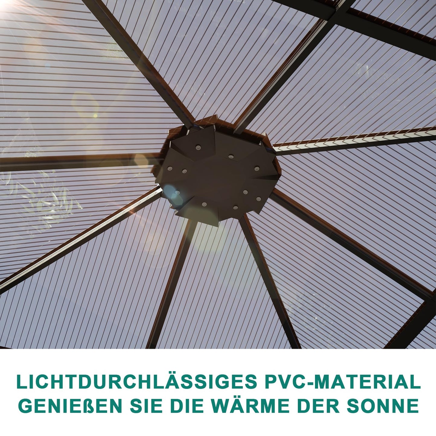 Devoko Gazebo 3 x 3 Waterproof Stable Winterproof Aluminium Garden Gazebo with Fixed Roof Protection UV Suitable for Outdoor Scenes Grey