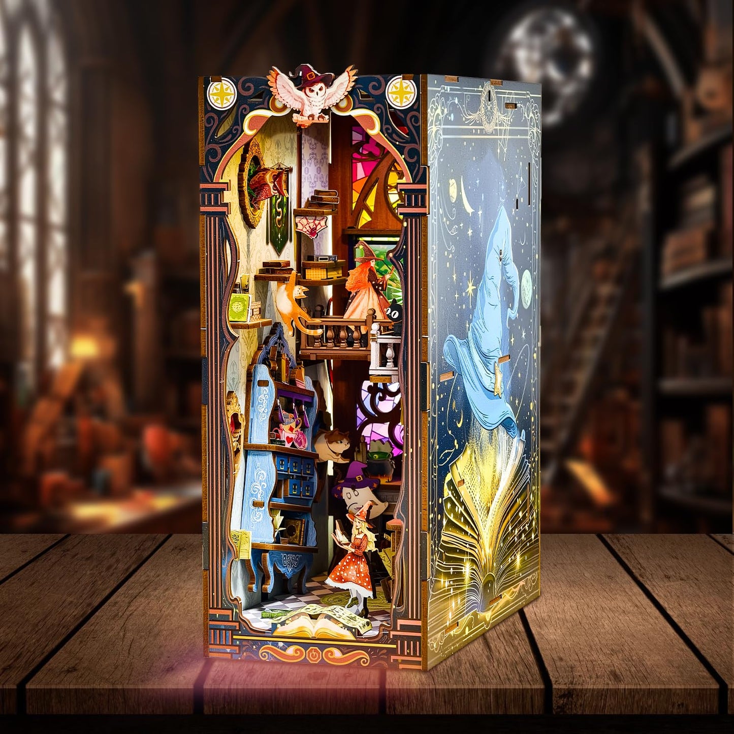 Book Nook Japan, Sakura Straße Booknook Japanischer Kit, 293PCS DIY Miniature House mit Licht, 3D Puzzle für Erwachsene und Heranwachsende, Japanische Deko Holzpuzzle Erwachsene Bücherregaldekoration