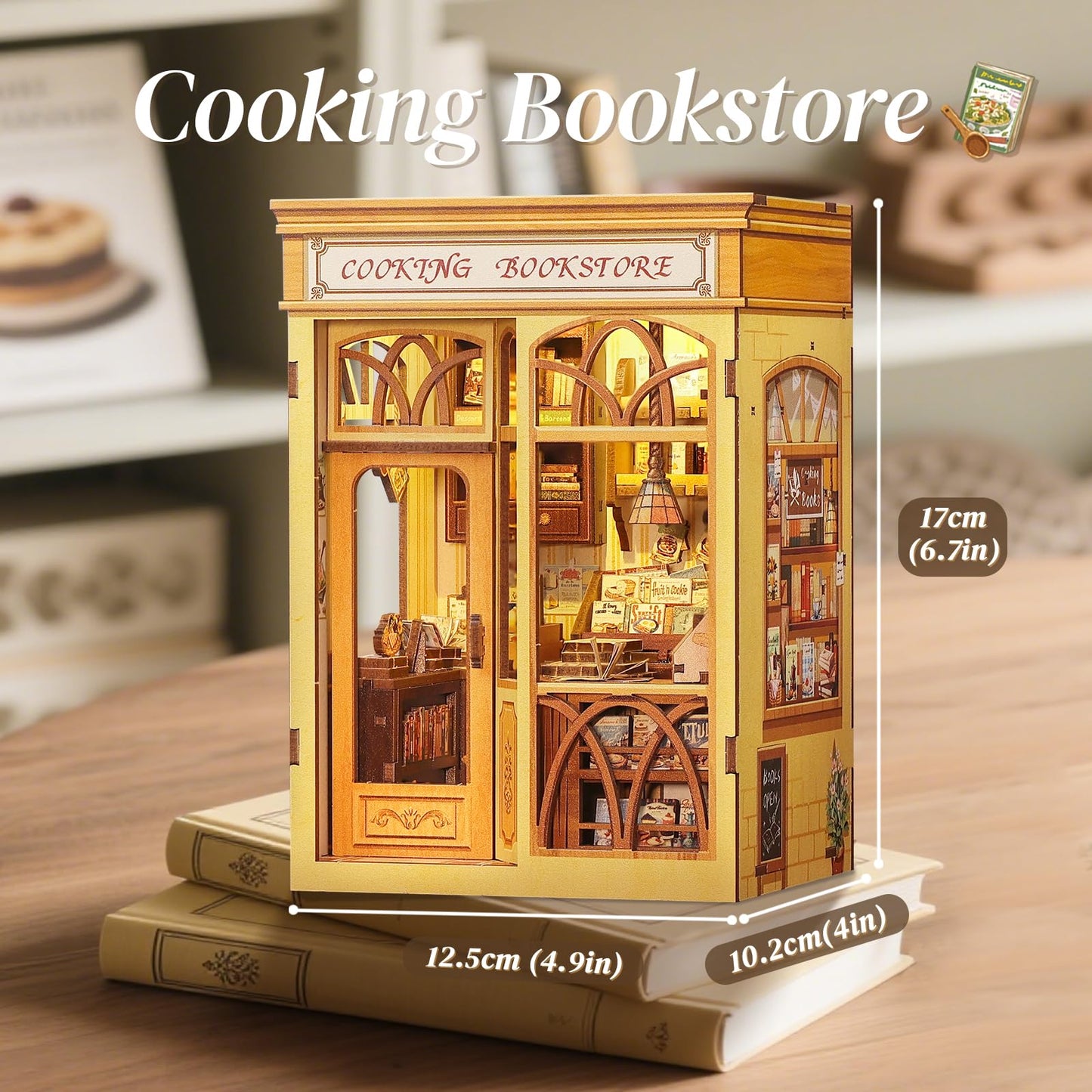 CUTEBEE Book Nook Kit – DIY Puppenhaus Häuser, Miniatur Haus Selber Bauen für Erwachsene, 3D-Holzpuzzle & Buchstütze | Kreatives Set für Bücherregal Dekor | Geschenk,199 PCS (Champs-Élysées Florist)