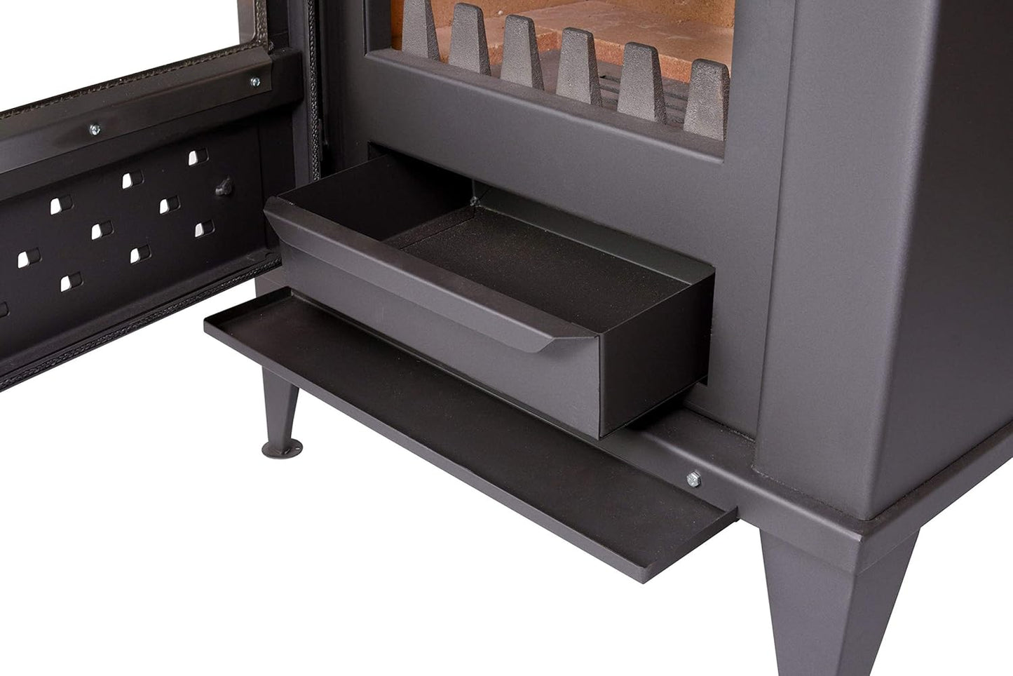 ProTermo Fenix Fireplace Anthracite 12.2 kW Heating Capacity 62 x 44 x 73 cm Wood Stove with Fireclay Stones - Type 2