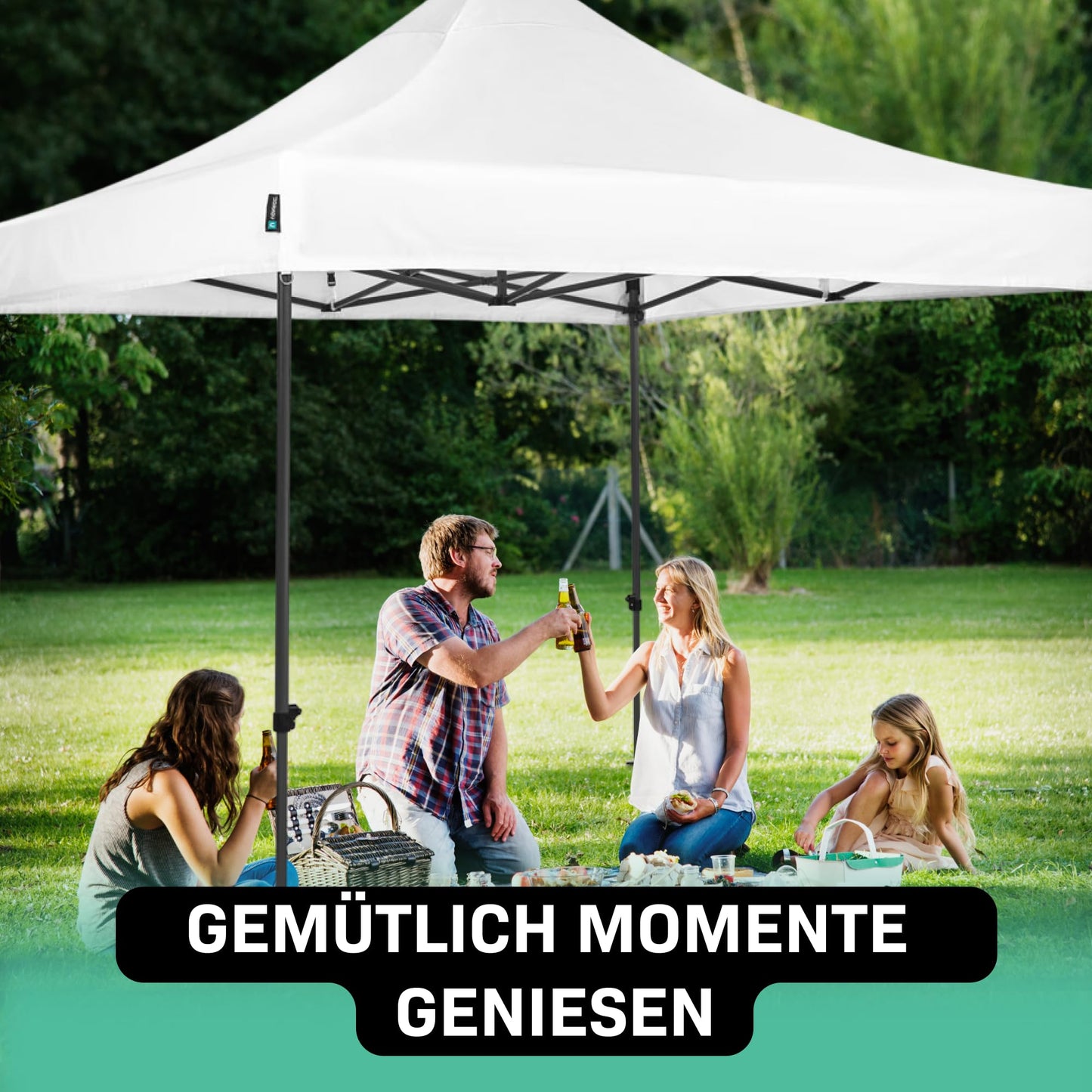 VONROC Gazebo 3 x 3 m Waterproof Stable – Party Tent EasyUp System [3Min Assembly] Pop-up Folding Gazebo Modular Expandable as Festival Tent, Garden Gazebo