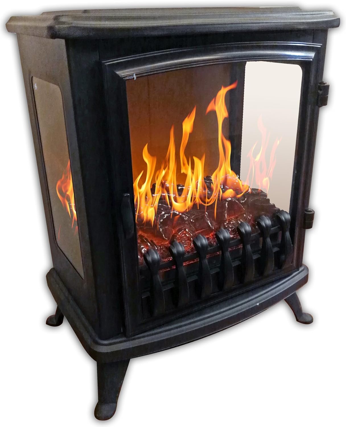 Chemin' Arte 139 3D Fire Glass Electric Fireplace, Black
