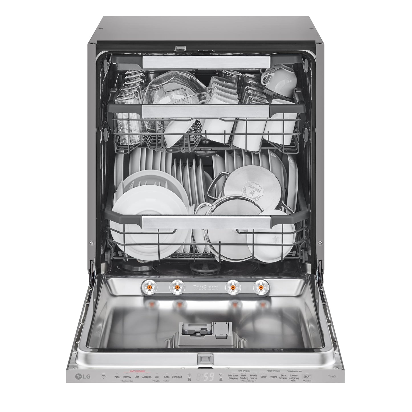 LG DB597TXS Energy Class A -20% Fully Integrated Dishwasher Dishwasher with Cutlery Drawer Automatic Drying Door Opening Steam Cleaning Ultra Quiet Silver