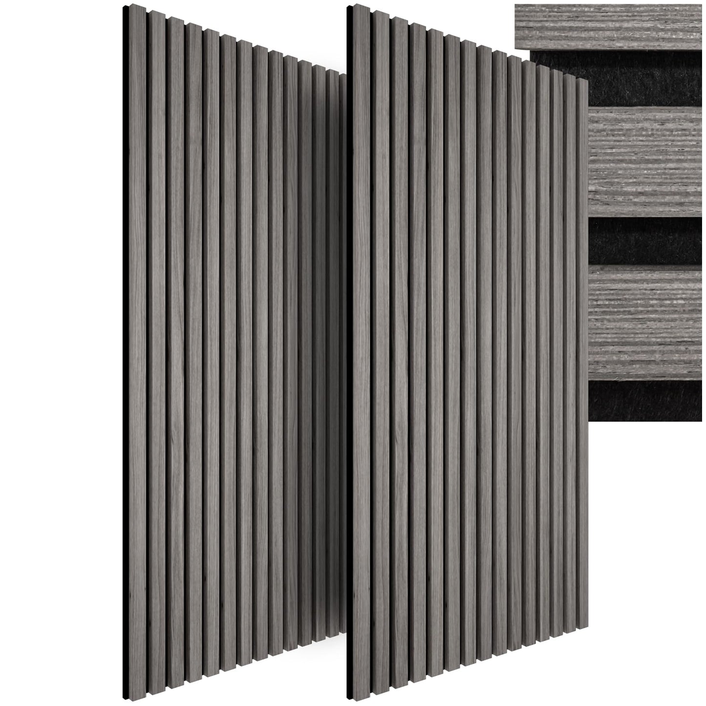 tectake® 3D Acoustic Panels, Wood Look Panels, Wall Panels in Wood Look as Sound Absorber, Panels for Living Room, Kitchen, Wall Decoration, Wall Cladding and Sound Insulation - Light Oak, Set of 4