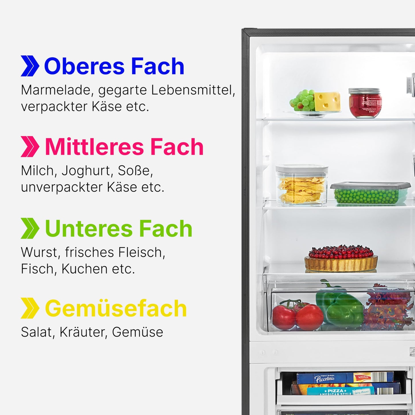 Bomann® Fridge with Freezer | Energy Class C | 143 cm | Cool Freezer Combination Quiet 40 dB | 3 Shelves & 2 Drawers | Door Hinge Interchangeable | 173 L Fridge Freezer Combination | KG 7359 Black