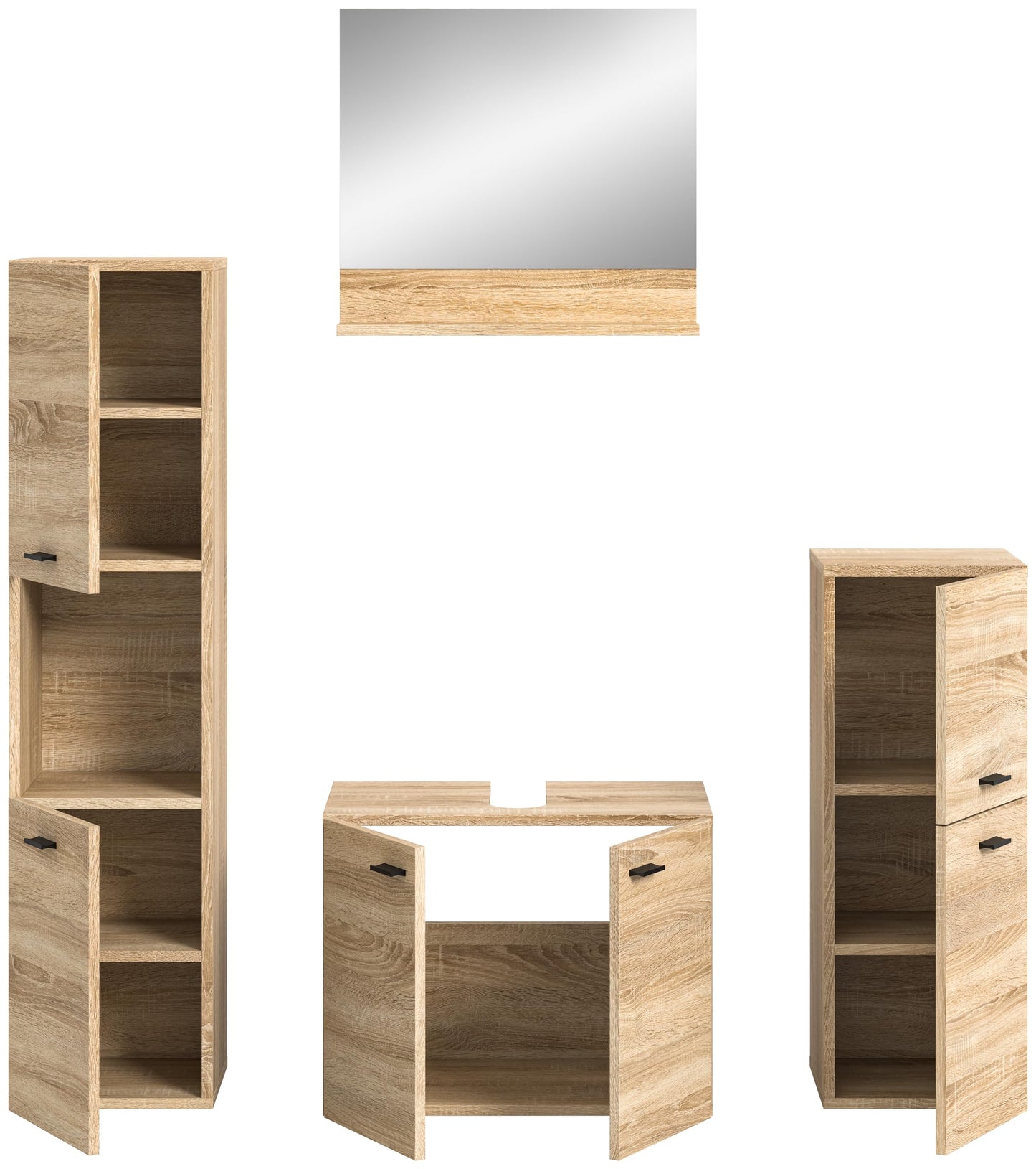 Boston Bathroom Cabinet, Standing Wall Cabinet, Hanging Cabinet, Wall Cabinet, Sonoma Oak Wood, Approx. 30 x 80 x 29 cm, Floor Standing/Hanging Mountable