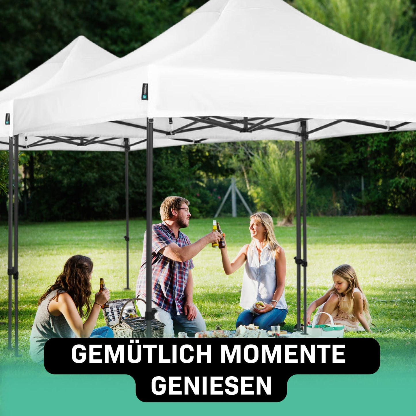 VONROC Gazebo 3 x 3 m Waterproof Stable – Party Tent EasyUp System [3Min Assembly] Pop-up Folding Gazebo Modular Expandable as Festival Tent, Garden Gazebo