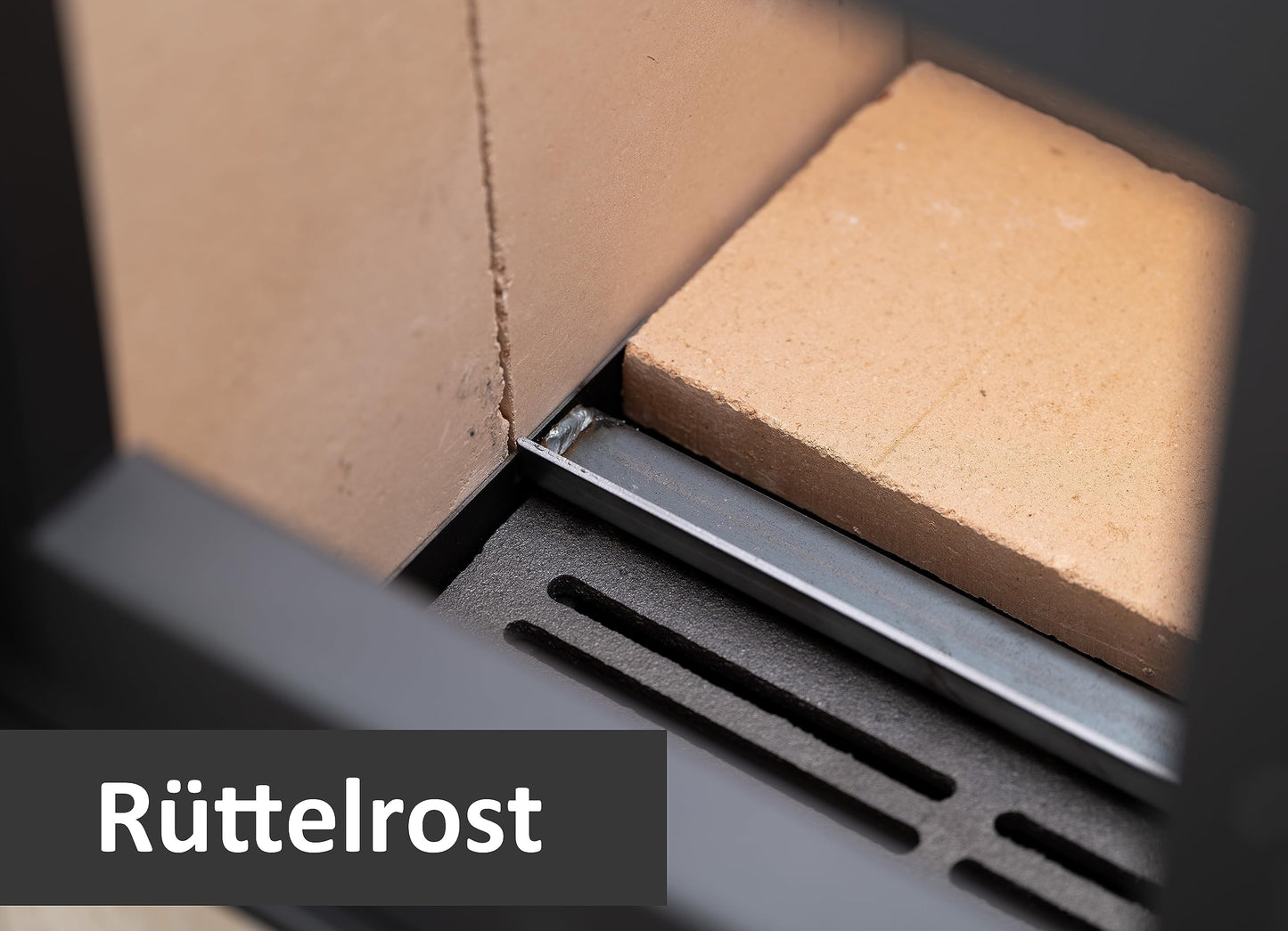 ProTermo Alpina G Beige Fireplace with Fireclay Stone - 8 kW Heating Output - Fireplace Wood Stove with Viewing Window, Type 1