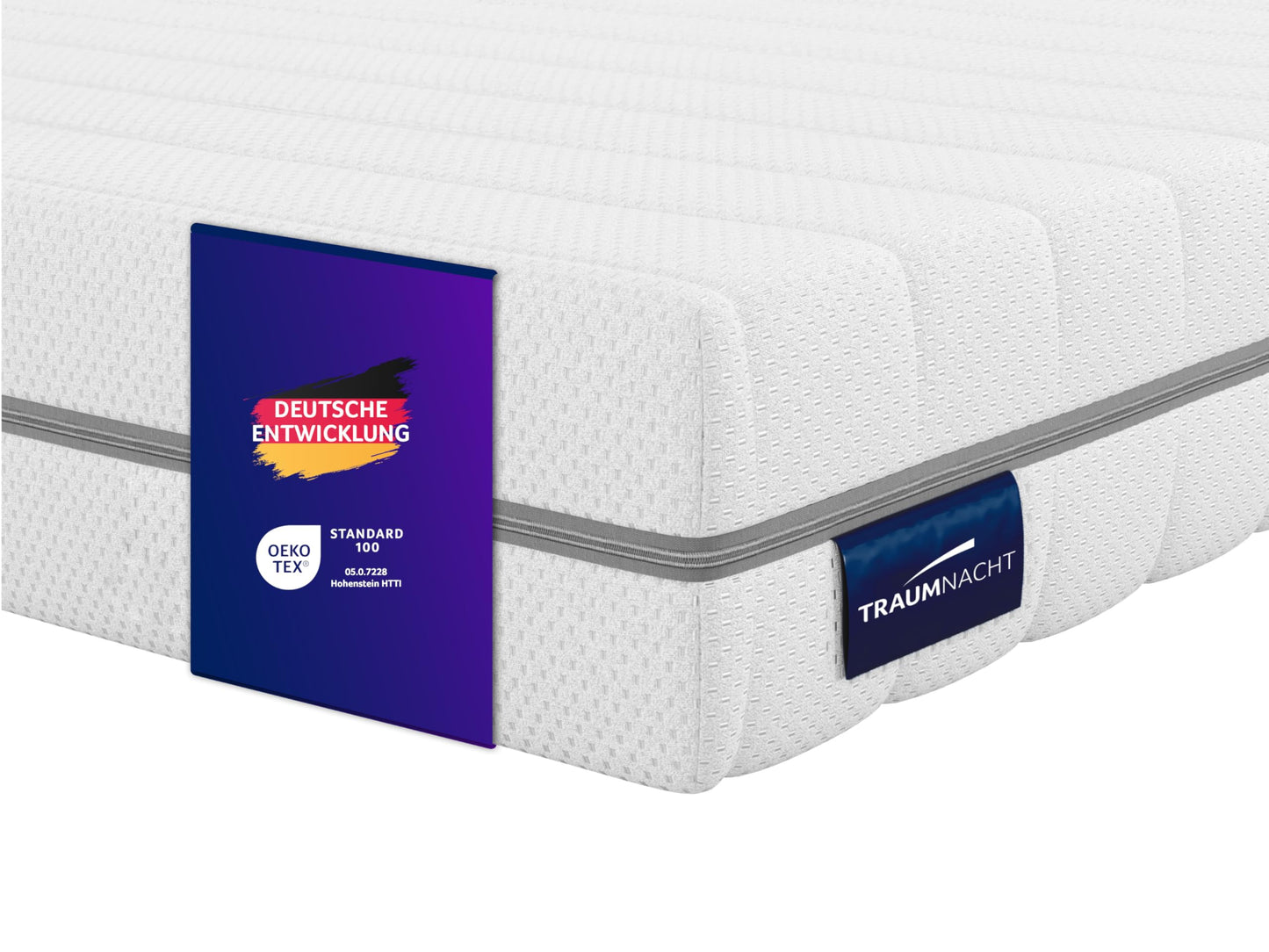 Traumnacht Orthopaedic 7-Zone Cold Foam Mattress, Hardness 3 (H3 - Medium Firm), Oeko-Tex Certified, 140 x 200 cm, Height 16 cm, Produced According to German Quality Standard