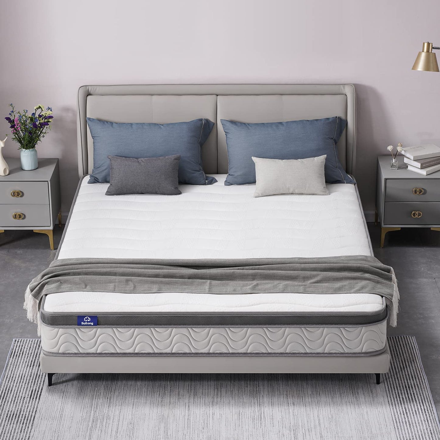 SuiLong Mattress 140 x 200 cm, Height 30 cm Pocket Spring Mattress 7-Zone Hardness H3 H4 with Memory Foam Comfort Spring Mattress, 100 Nights Trial Sleep