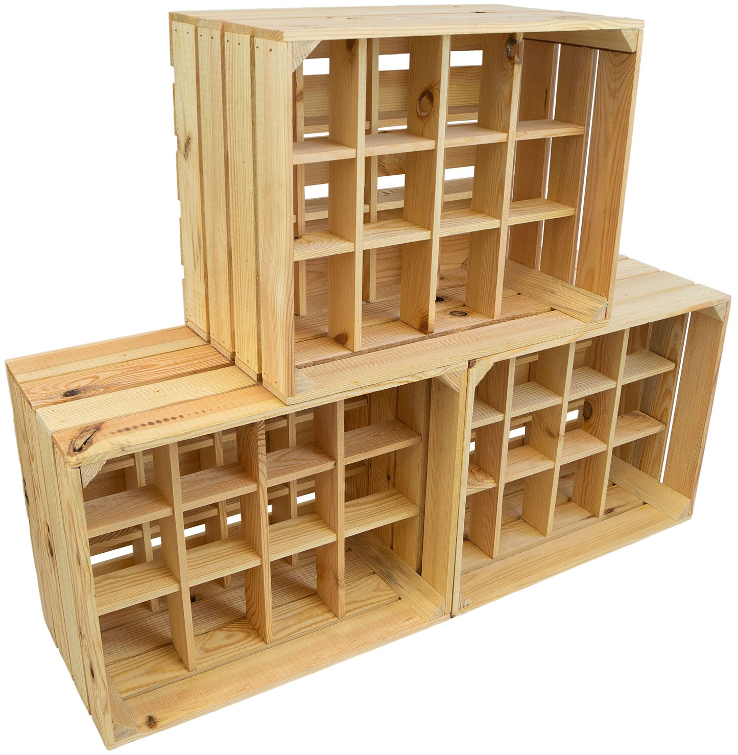 Kistenkolli Altes Land Bottle Rack, Henry, Natural, Flamed, Dimensions Approx. 50 x 40 x 30 cm, wine rack