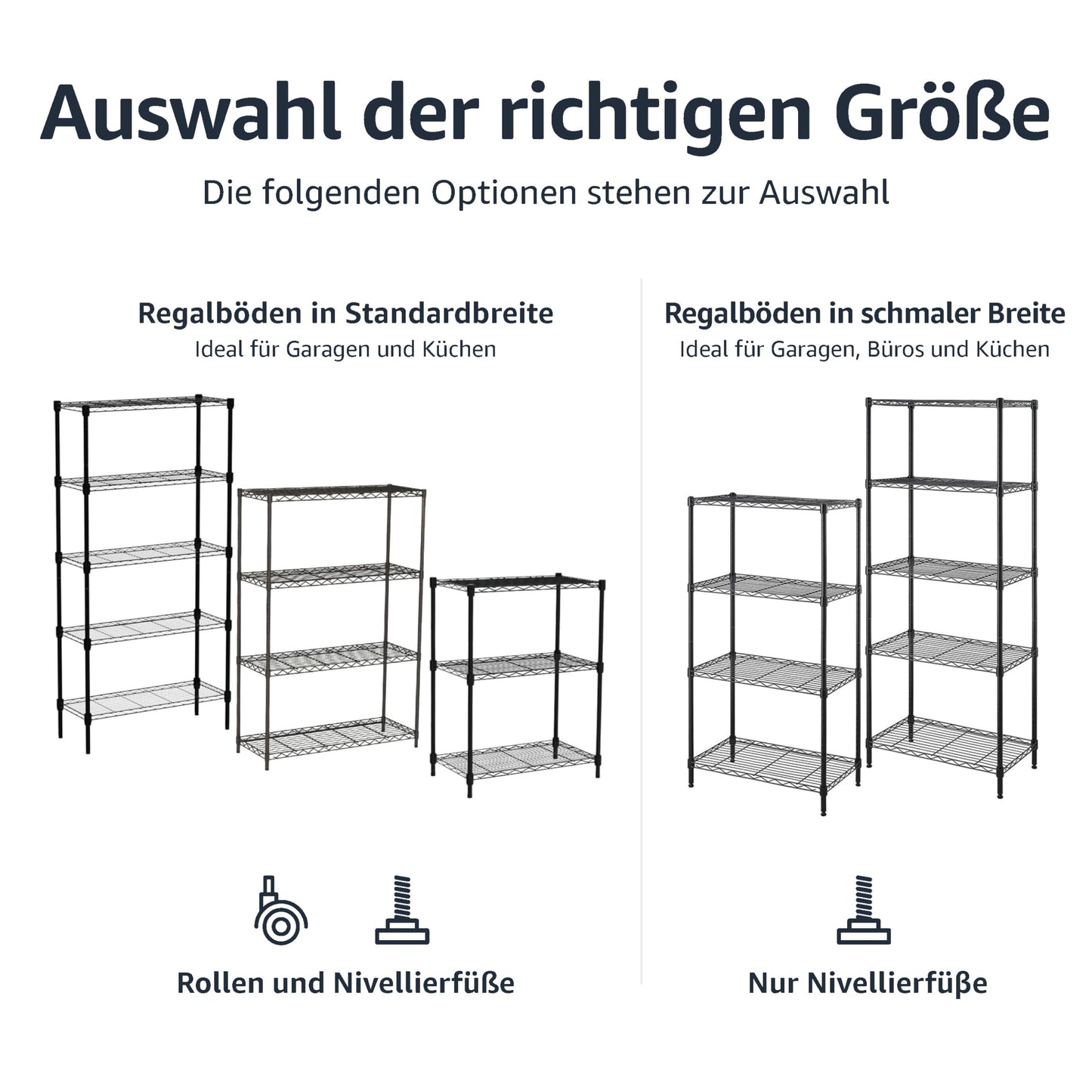 Amazon Basics Narrow Storage Unit with 4 Shelves, Height Adjustable Shelves and Leveling Feet, Maximum Weight 363 kg, Black, 34 cm D x 58.9 cm W x 121.9 cm H