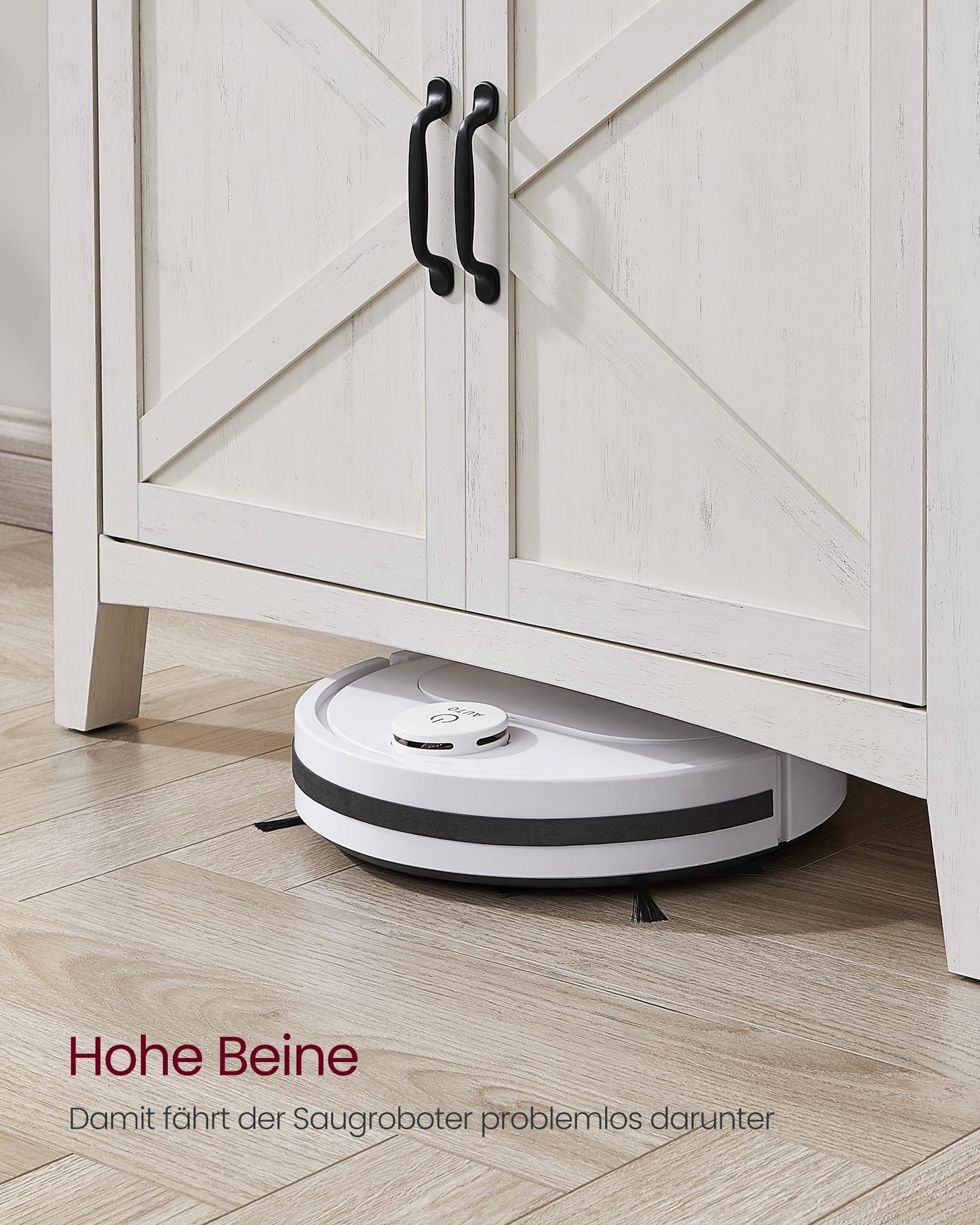 VASAGLE Kitchen Cabinet, Sideboard with Drawers, Storage Cabinet with Doors, Adjustable Shelf, Country House Style, for Living Room, Kitchen, 40 x 80 x 80 cm, Cloud White/Honey Brown BBK341W02