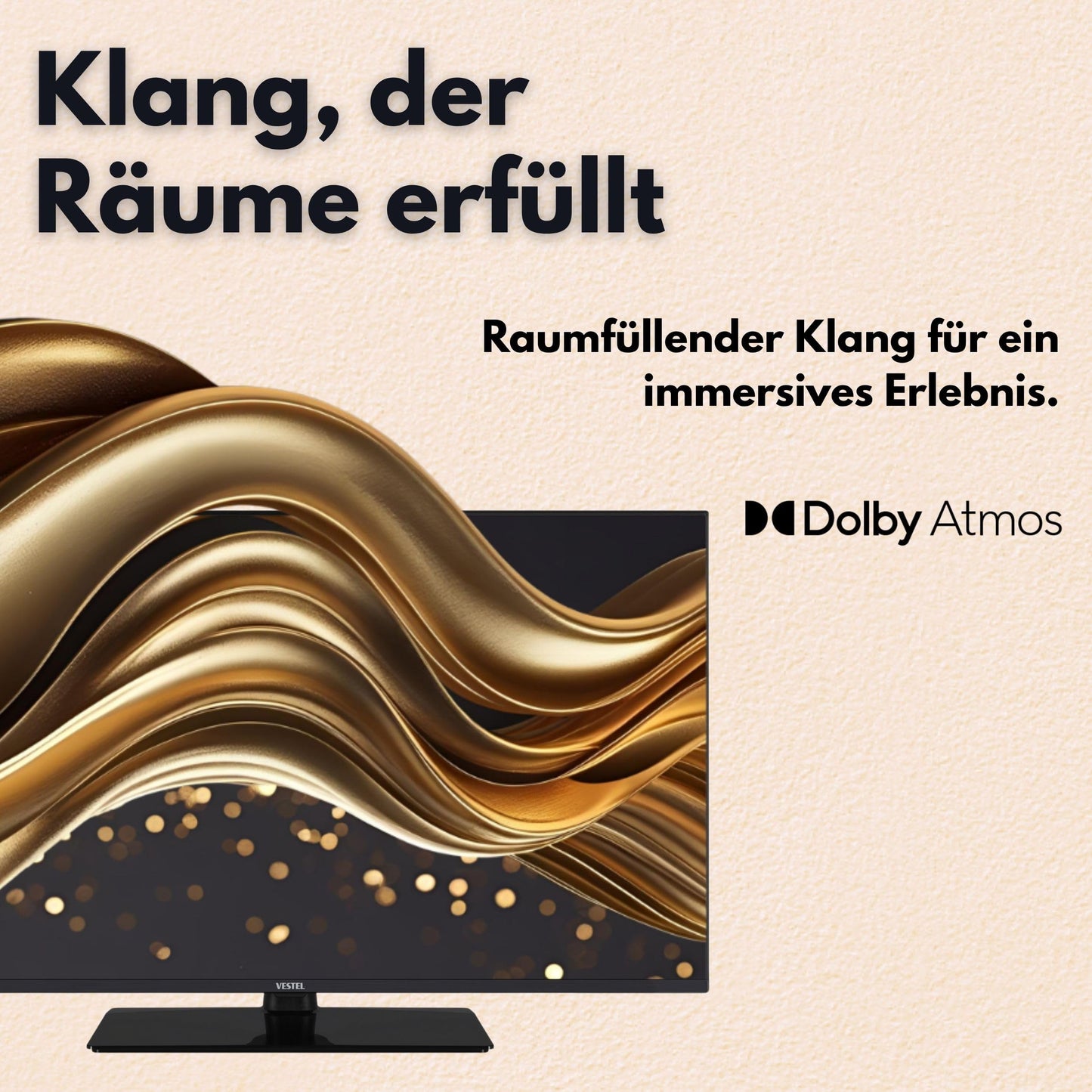 Vestel Fernseher 50 Zoll Smart TV Powered by TiVo, 4K UHD Fernseher mit Dolby Vision HDR, Dolby Atmos und integriertem Triple-Tuner, LED TV 50UT9740 schwarz