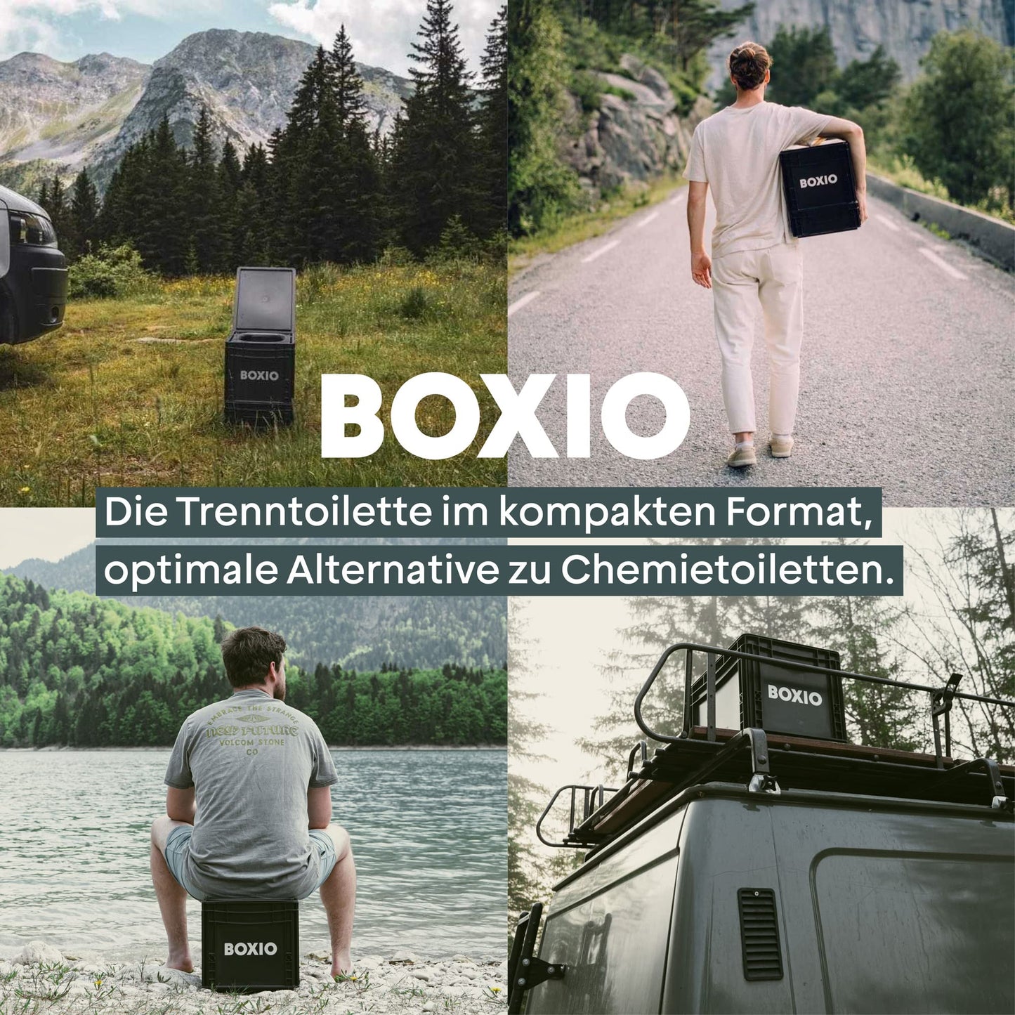 BOXIO Solo: Storage Box with Lid - Eurobox 40 x 30 x 28 cm - Perfect Plastic Box Transport Box Made of Plastic for Camping, Boat, Cellar or Garden - Stackable with Other Euro Boxes