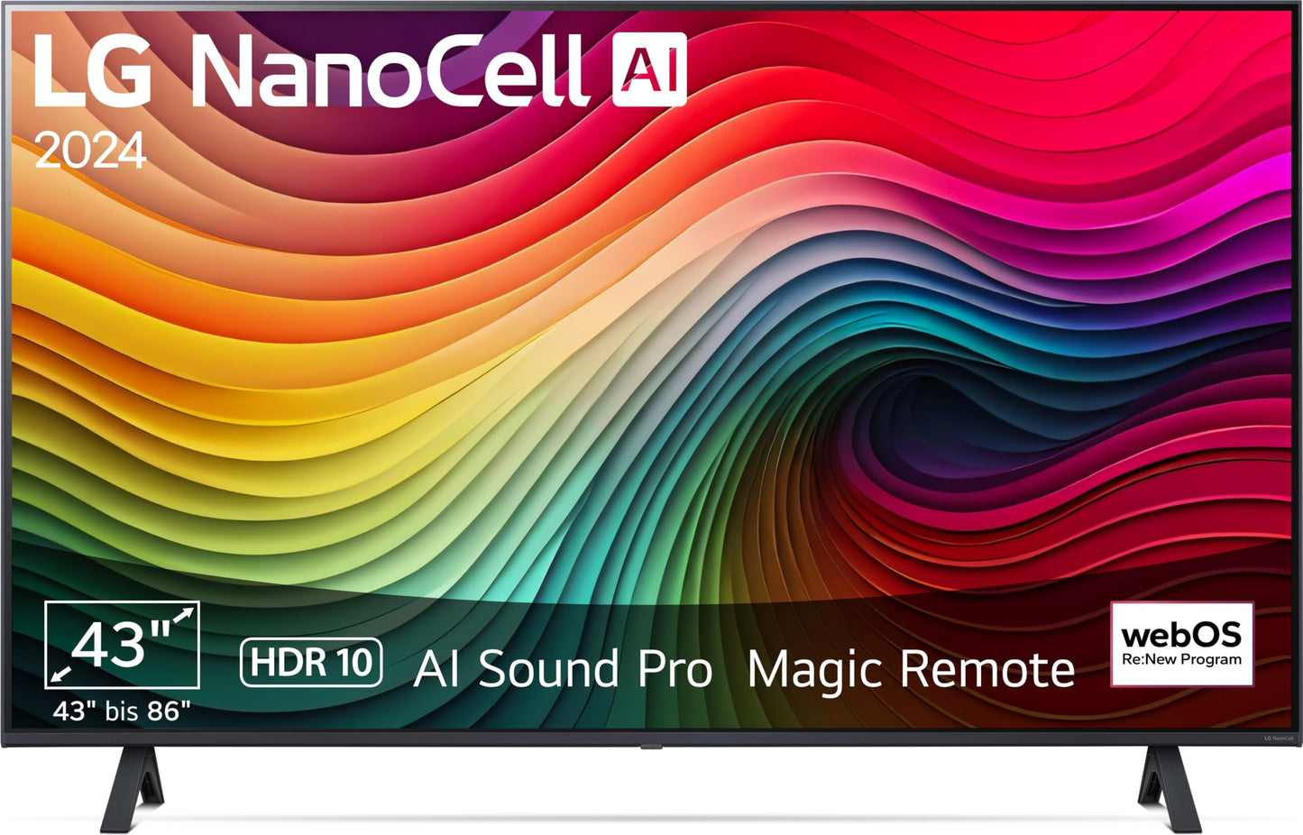 LG 65NANO81T6A TV 65 Inch (165 cm) NanoCell TV (α5 Gen7 4K AI Processor, webOS 24, HDR10, up to 60Hz) [Model Year 2024]