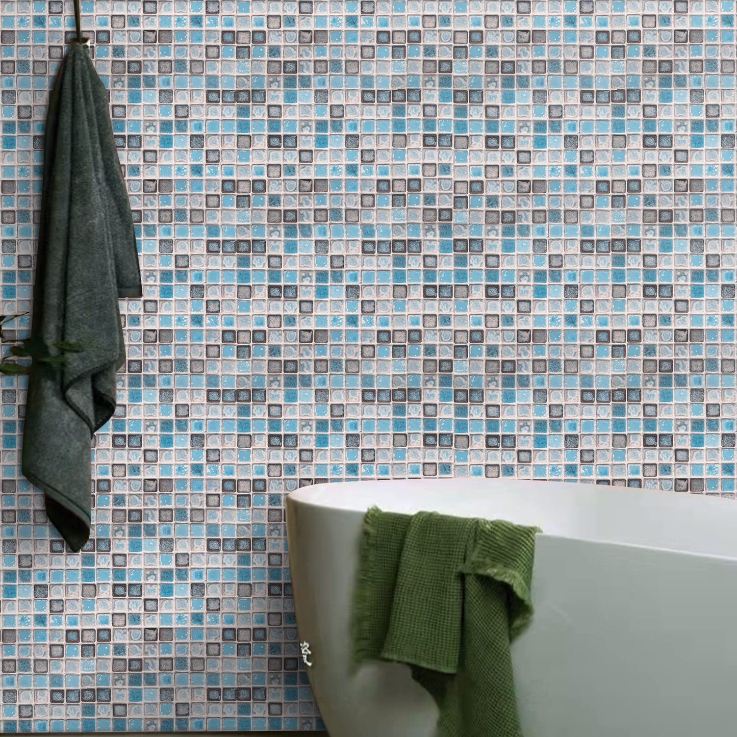 Hode Pack of 10 Adhesive Tiles, Kitchen Marble, 60 x 30 cm, Self-Adhesive Tiles, White, Waterproof, Wall Panels, Self-Adhesive for Kitchen Splashback, Bathroom, Living Room, Wall Tiles